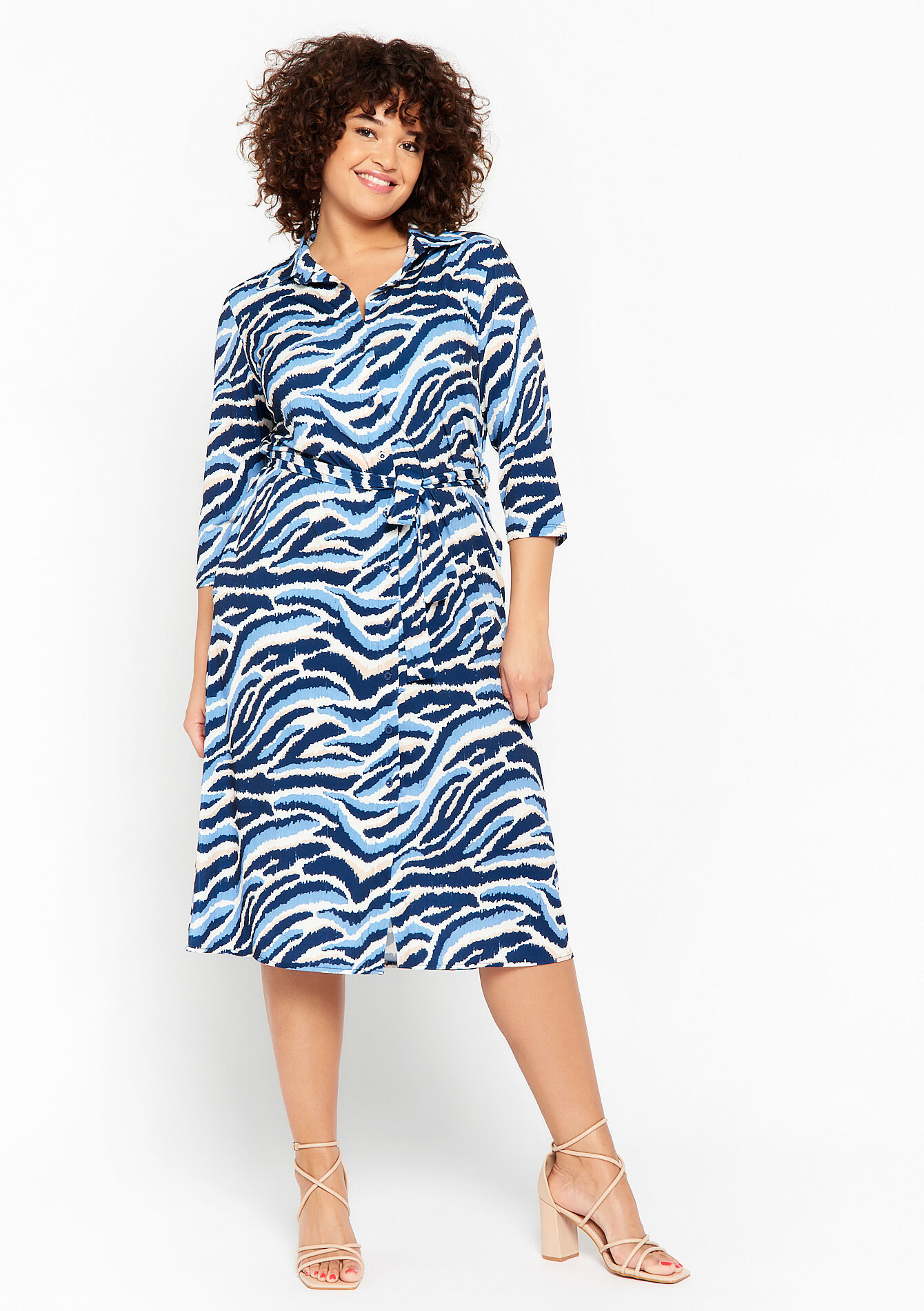 Hemdjurk met zebraprint - BLUE DENIM - 08103187_1638