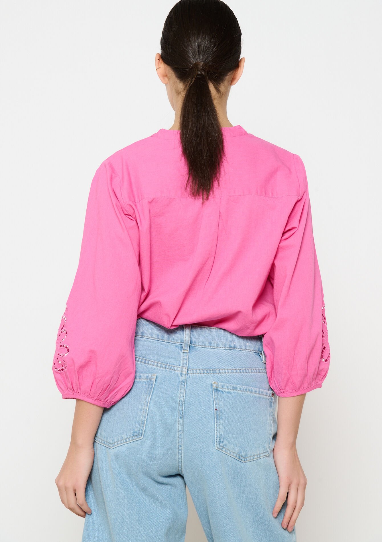 Kort hemd met cut-outs, Kort hemd met cut-outs - FUCHSIA - 05702676_5626