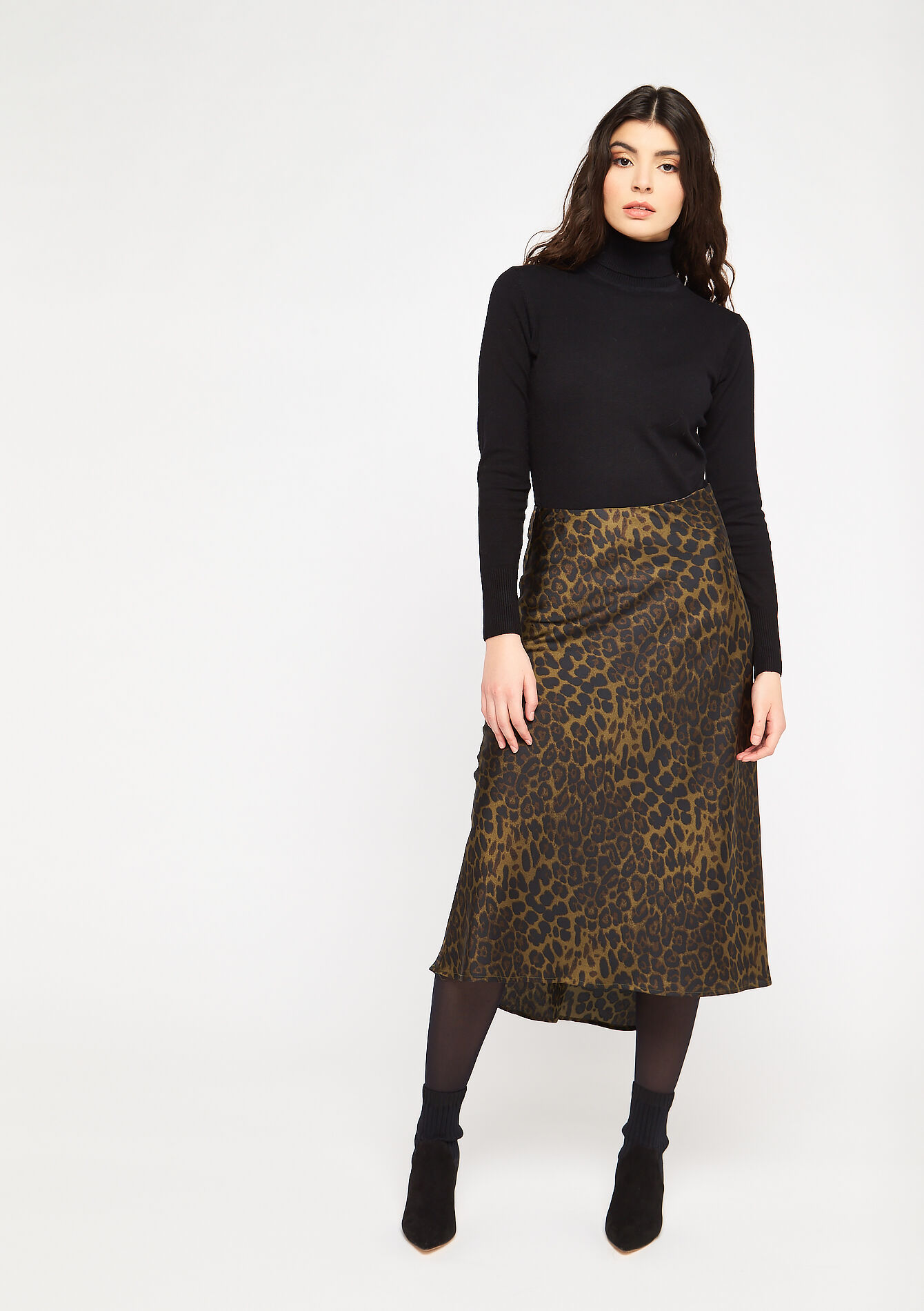jupe longue leopard