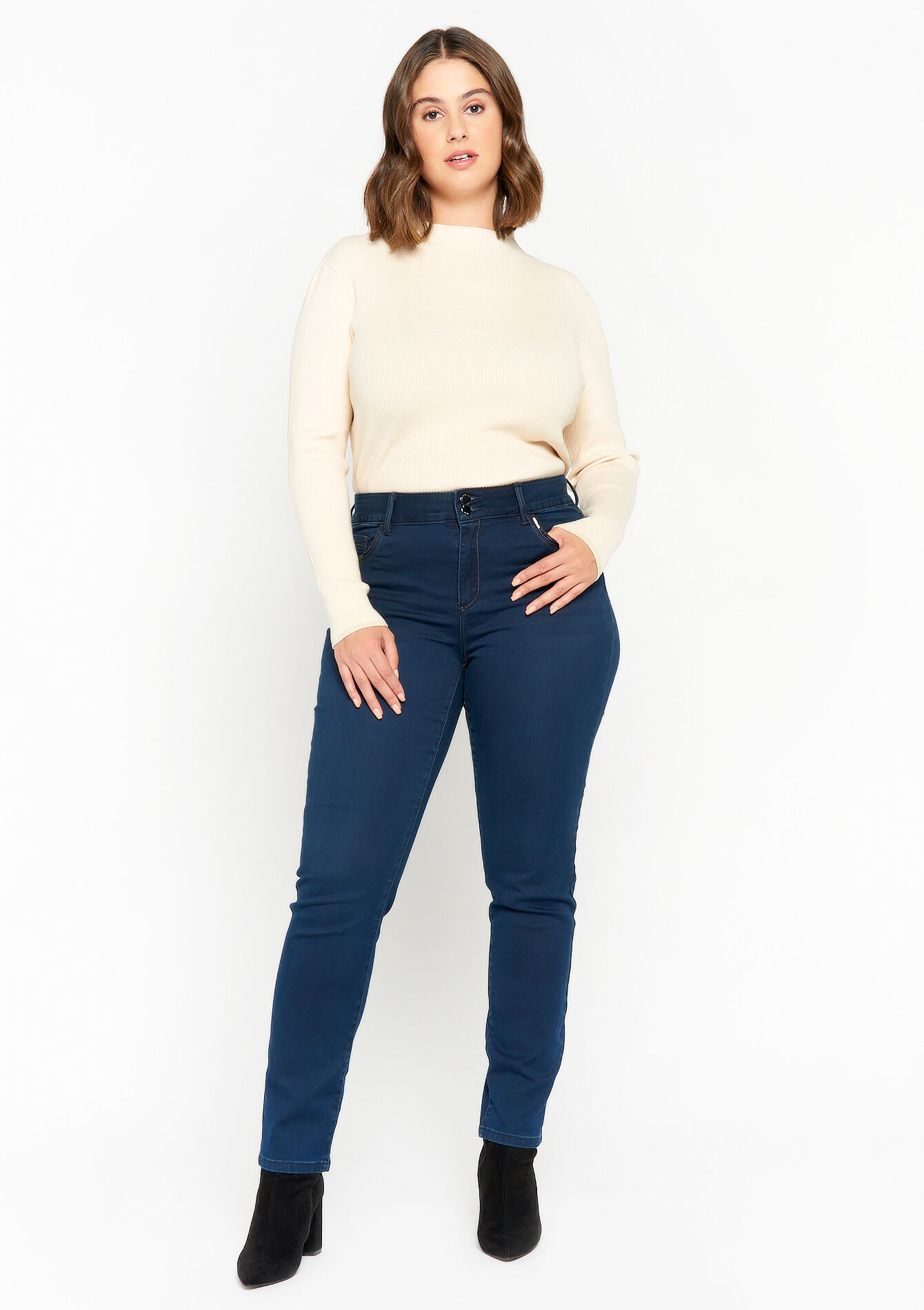 Ribbed turtleneck, Ribbed turtleneck - VANILLA WHITE - 04005792_1013