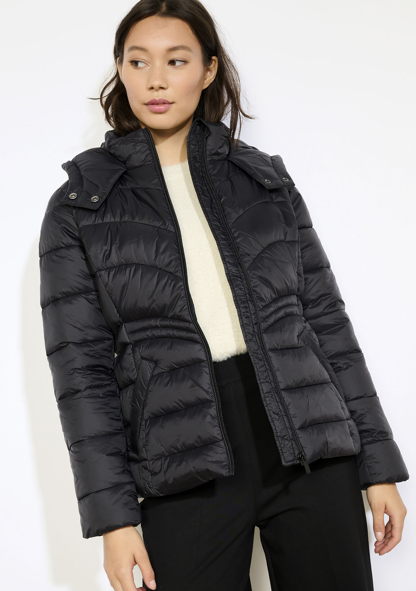 Doudoune courte zippée, Doudoune courte zippée - BLACK - 23000752_1119