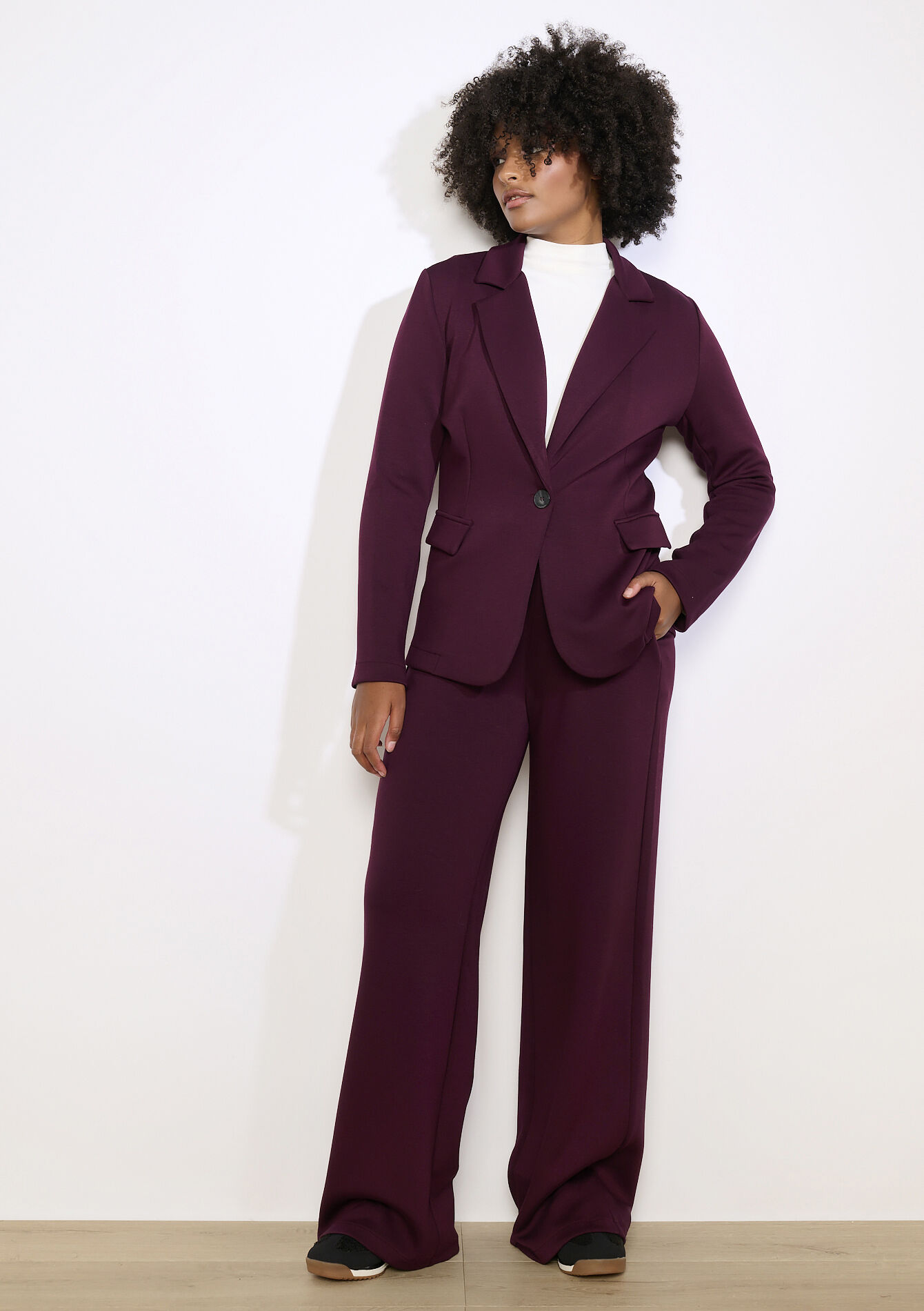 Rechte blazer met structuur, Rechte blazer met structuur - BORDEAUX WINE - 09101147_5514
