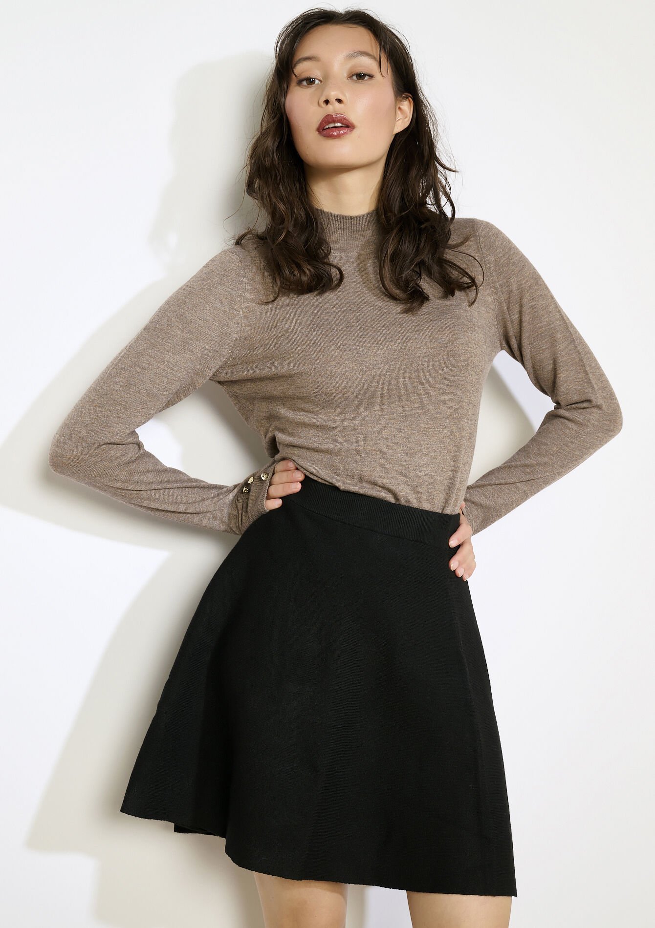 Uitlopende gebreide rok, Uitlopende gebreide rok, , back