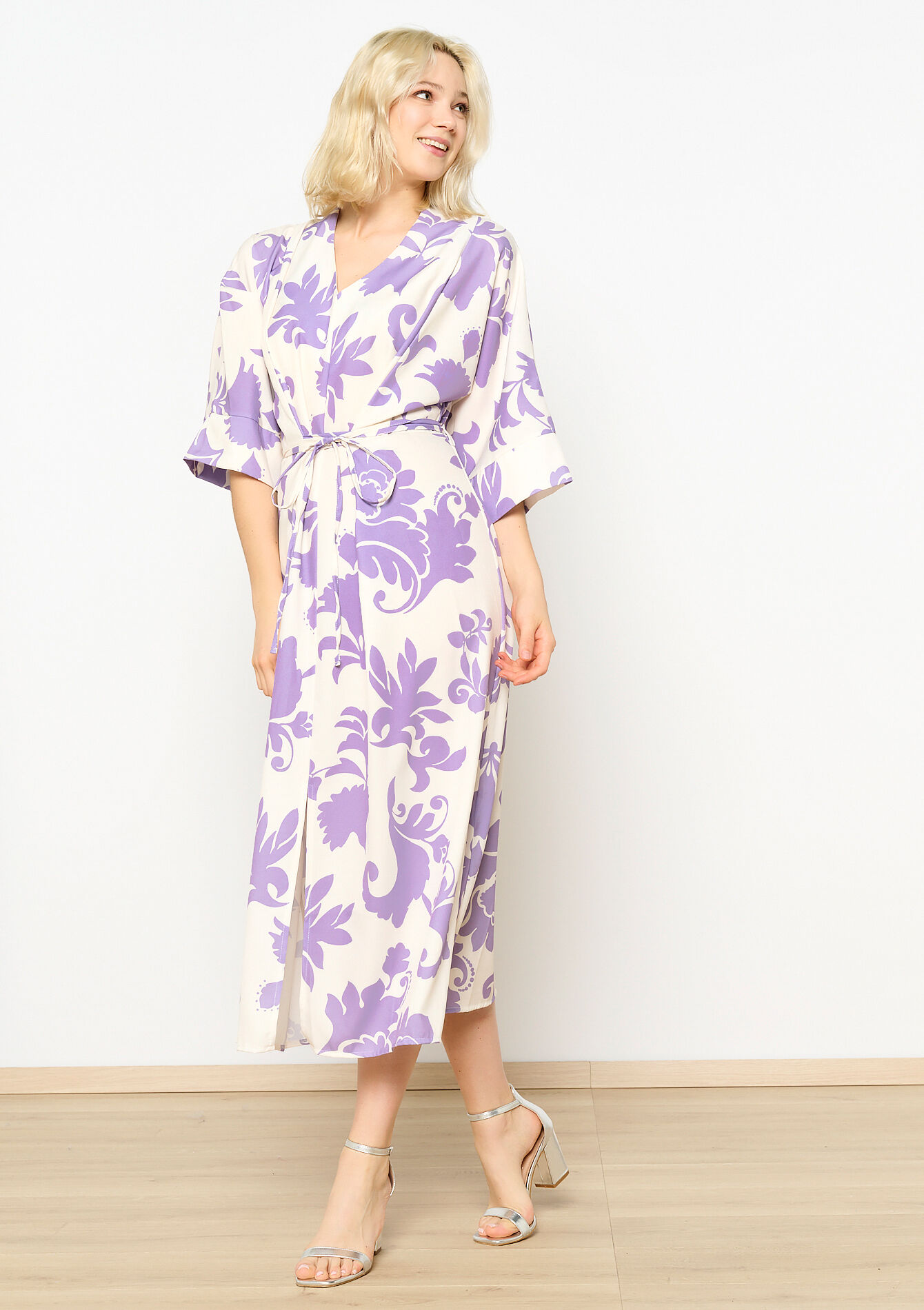 Robe longue style caftan, Robe longue style caftan - PASTEL LILAC - 1100185