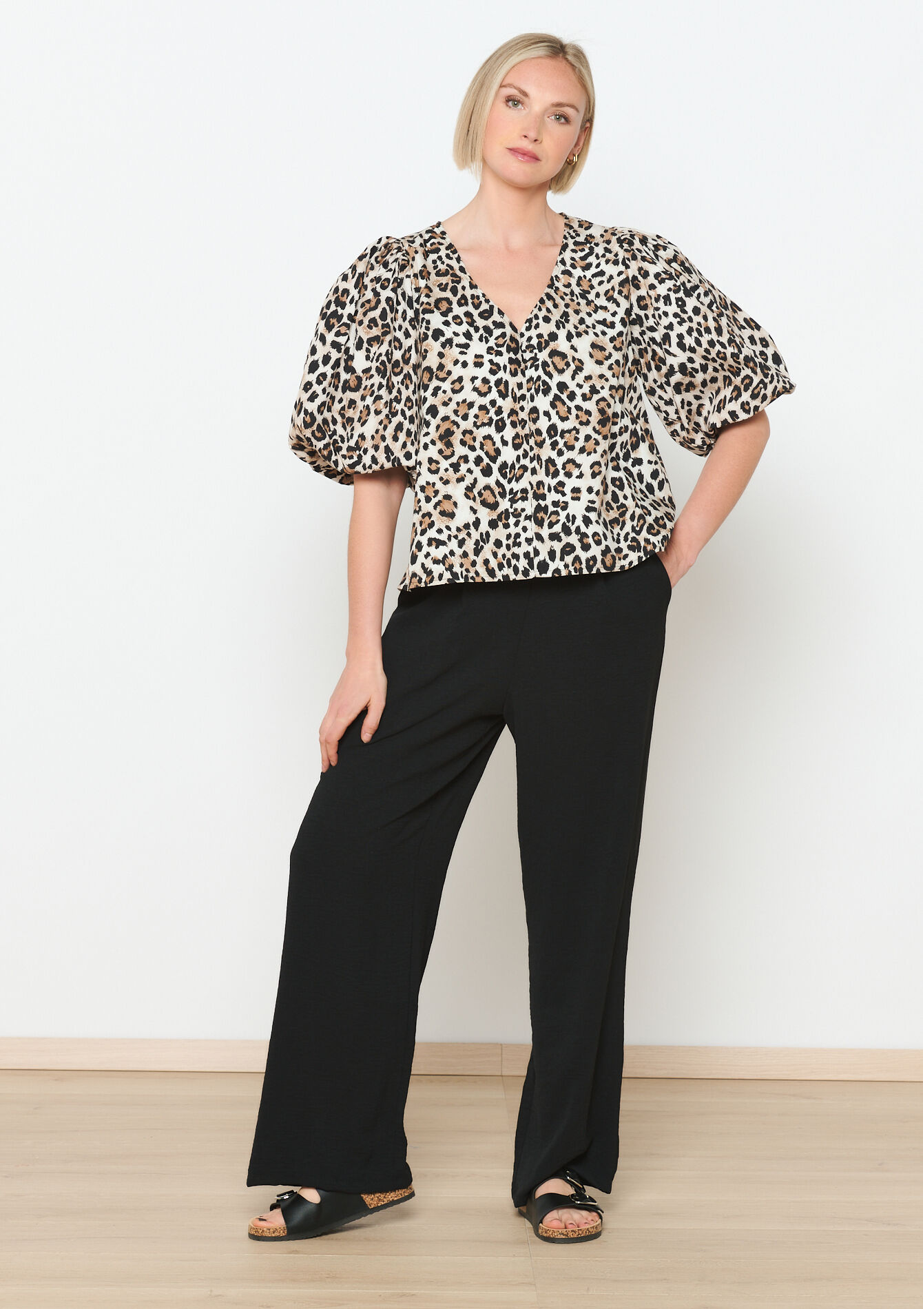 Blouse met luipaardprint, Blouse met luipaardprint - LT BEIGE - 05702525_2527