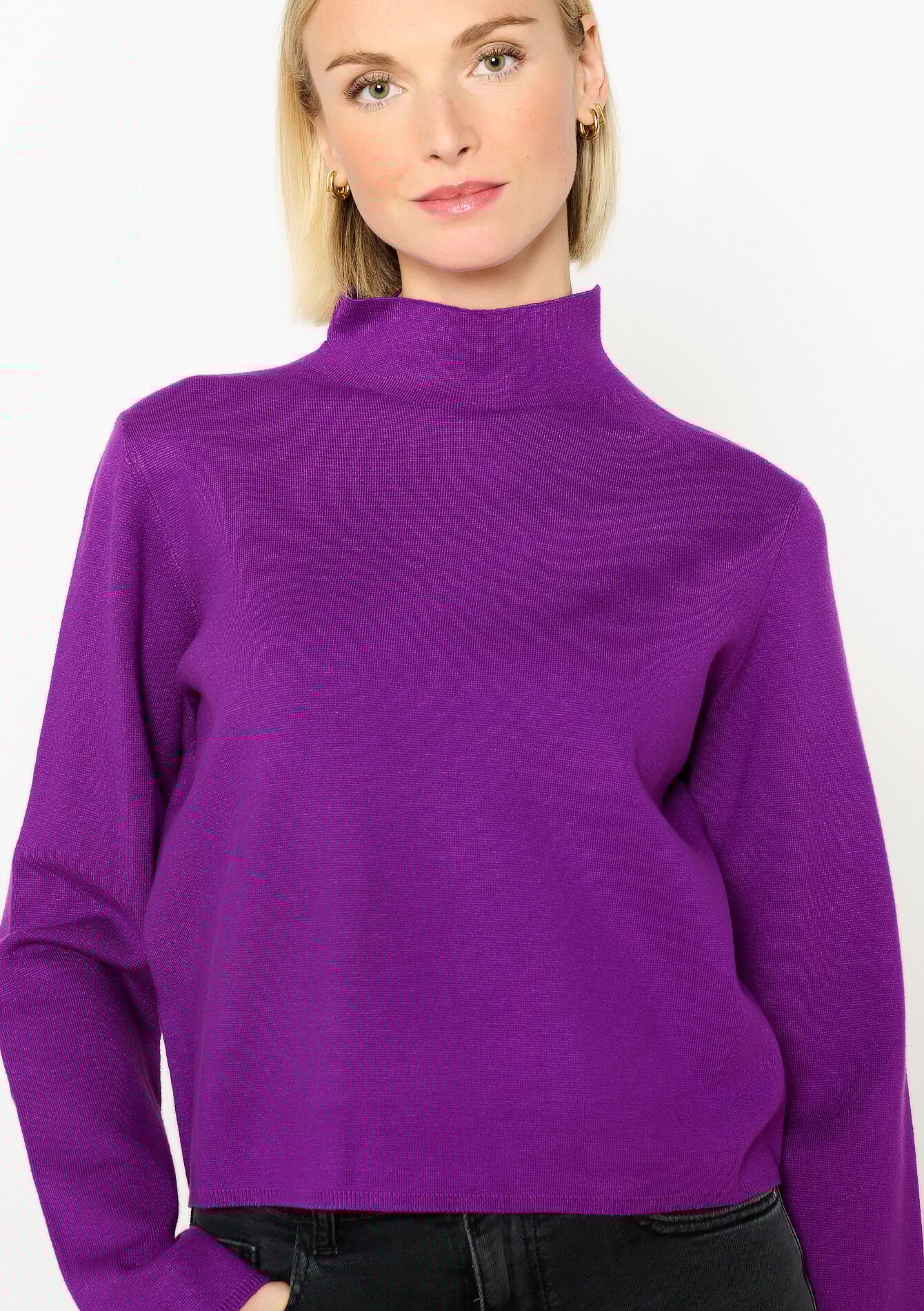 Trui met opstaande kraag, Trui met opstaande kraag - PURPLE - 04006538_5902