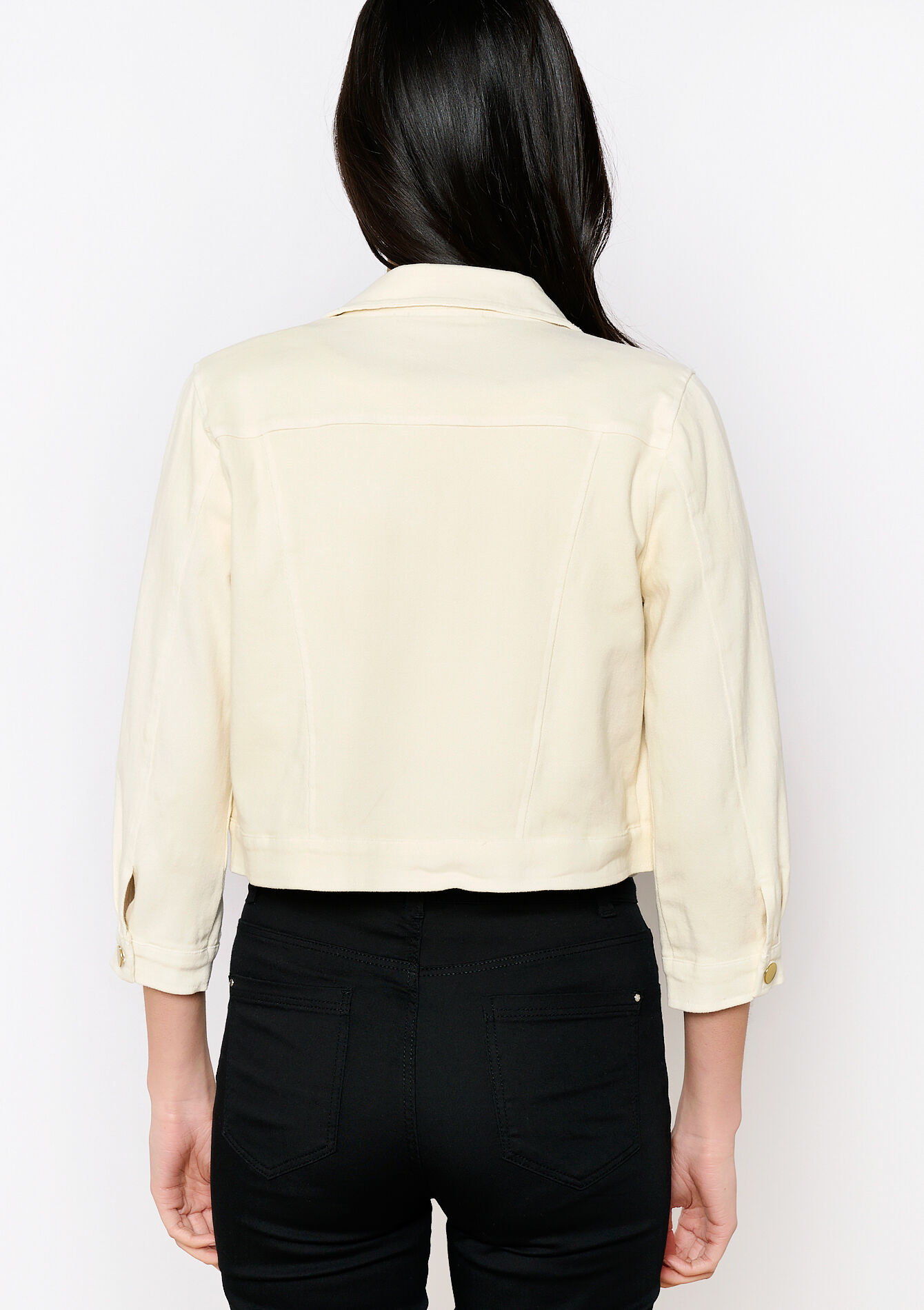 Short jacket in twill, Short jacket in twill - NATURAL WHITE - 09100919_2510