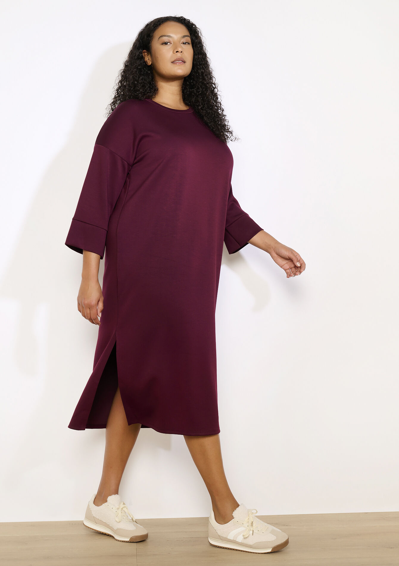 Casual sweaterjurk, Casual sweaterjurk - AUBERGINE - 08104389_1537