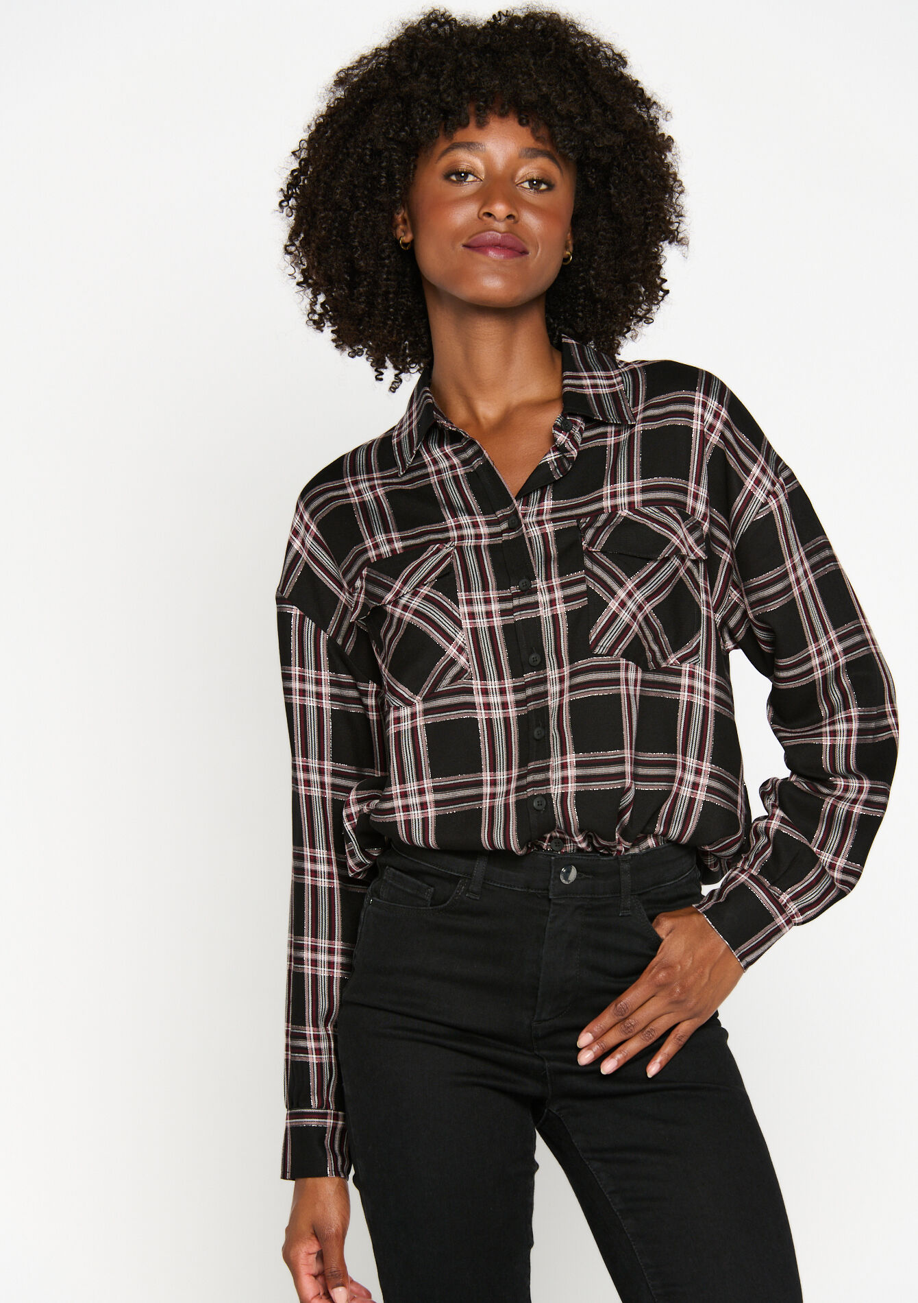 Checkered shirt, Checkered shirt - BLACK - 05702258_1119