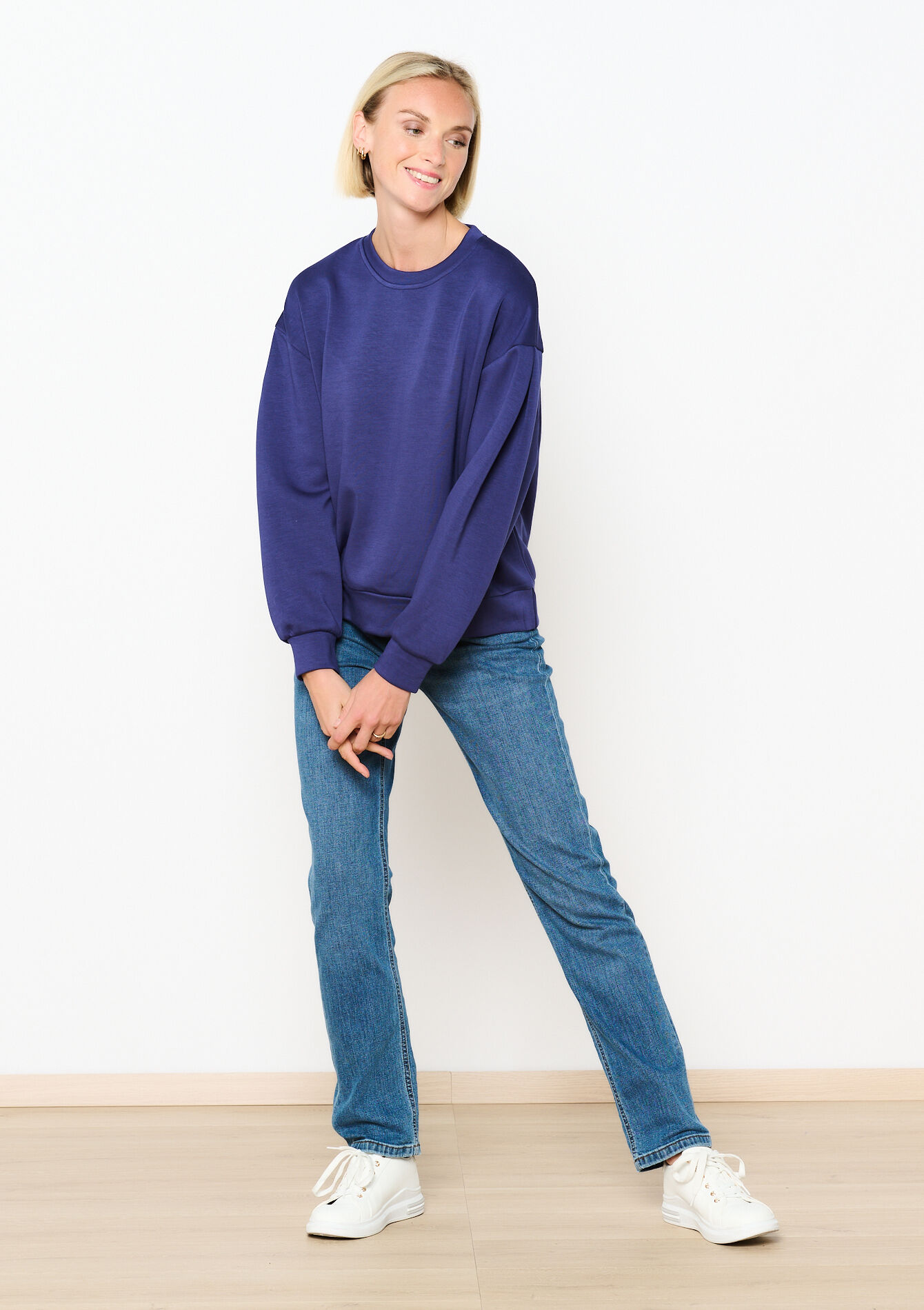 Sweater met ballonmouwen, Sweater met ballonmouwen - NAVY BLUE - 03001742_1651