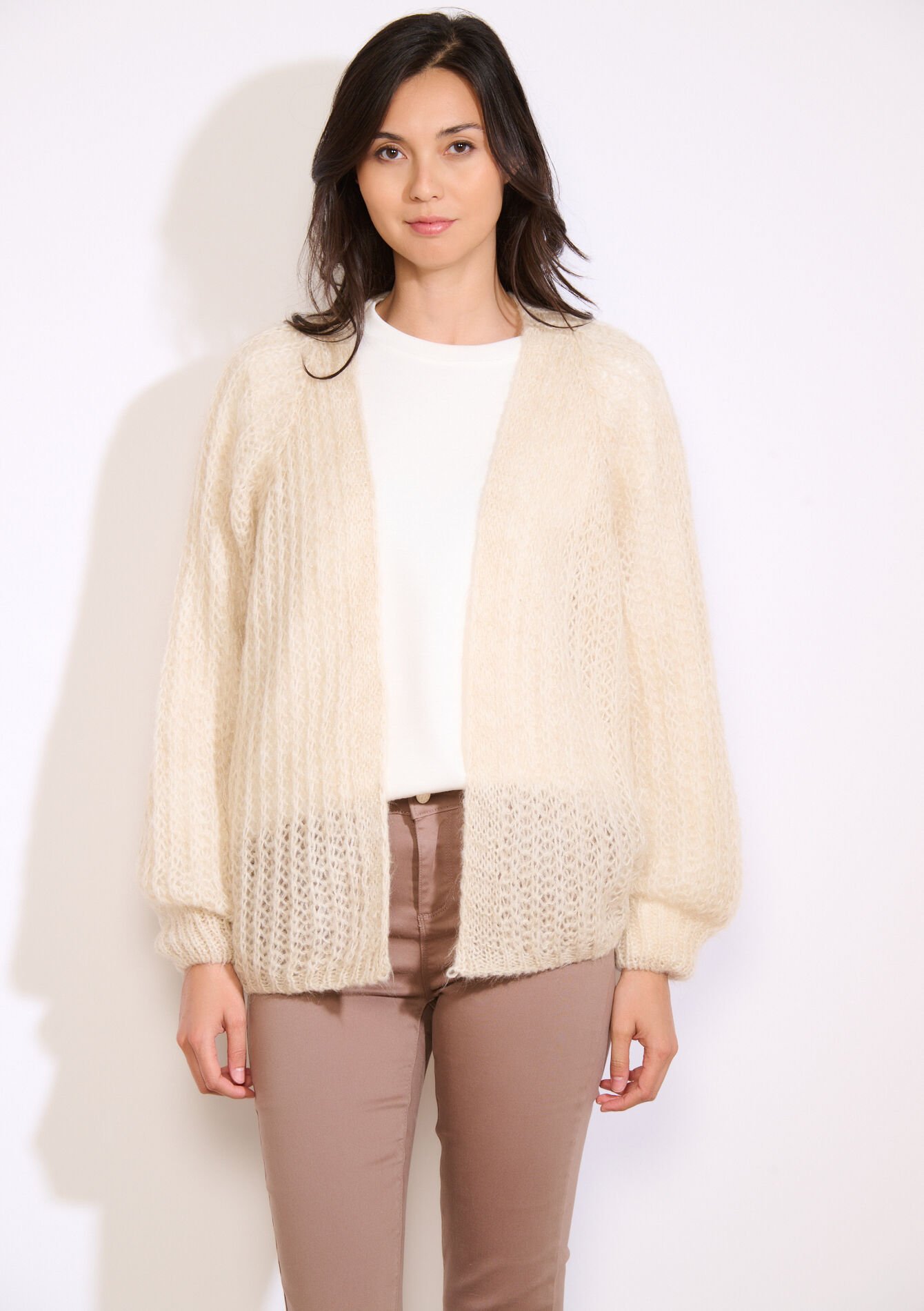 GG-vest van zwaar tricot - LT BEIGE - 04101344_2527