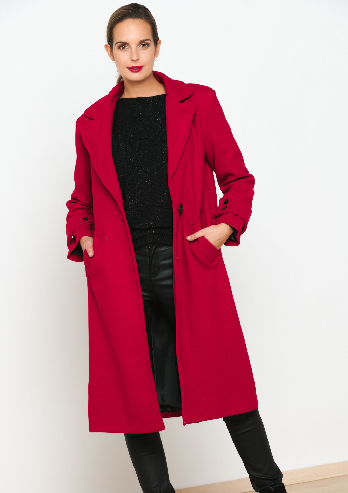 Manteau long ample, Manteau long ample - RED PAPRIKA - 23000631_1293