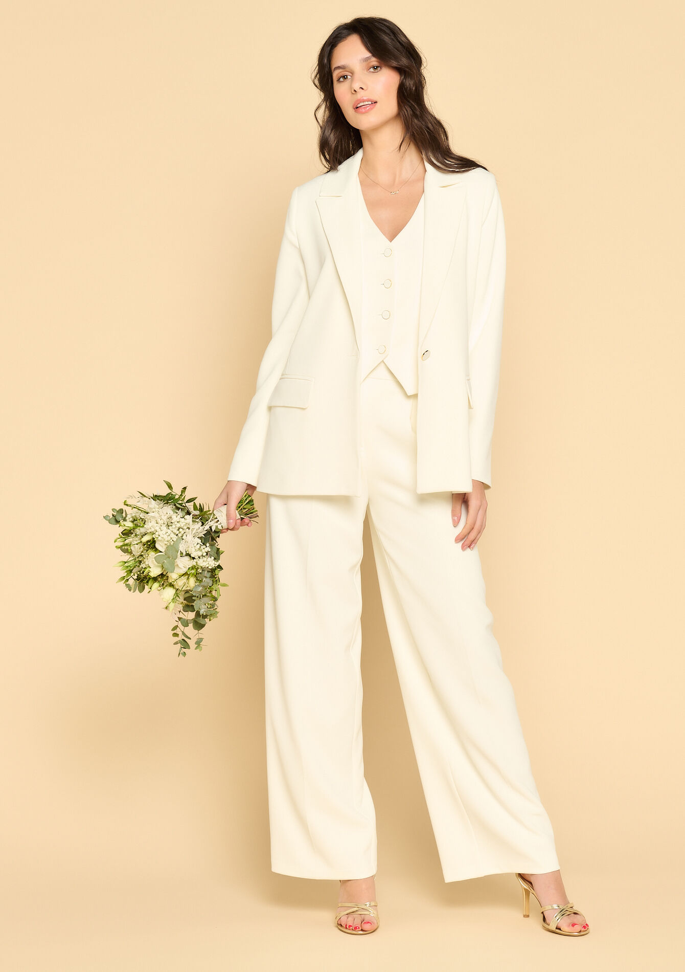 Oversized bruidsblazer - OFFWHITE - 09001381_1001