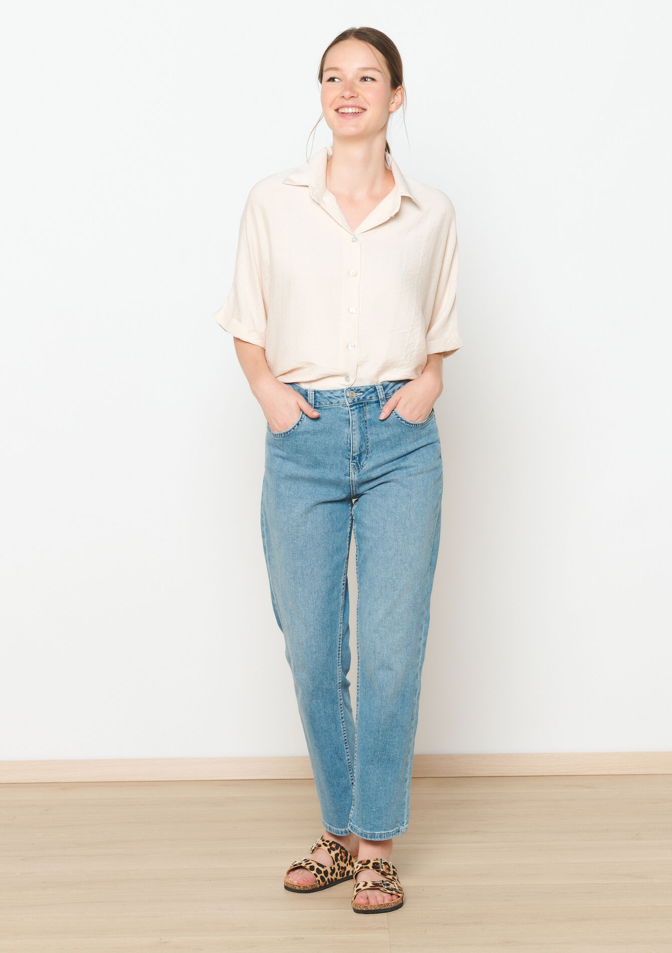 Oversized hemd - LT BEIGE - 05702598_2527