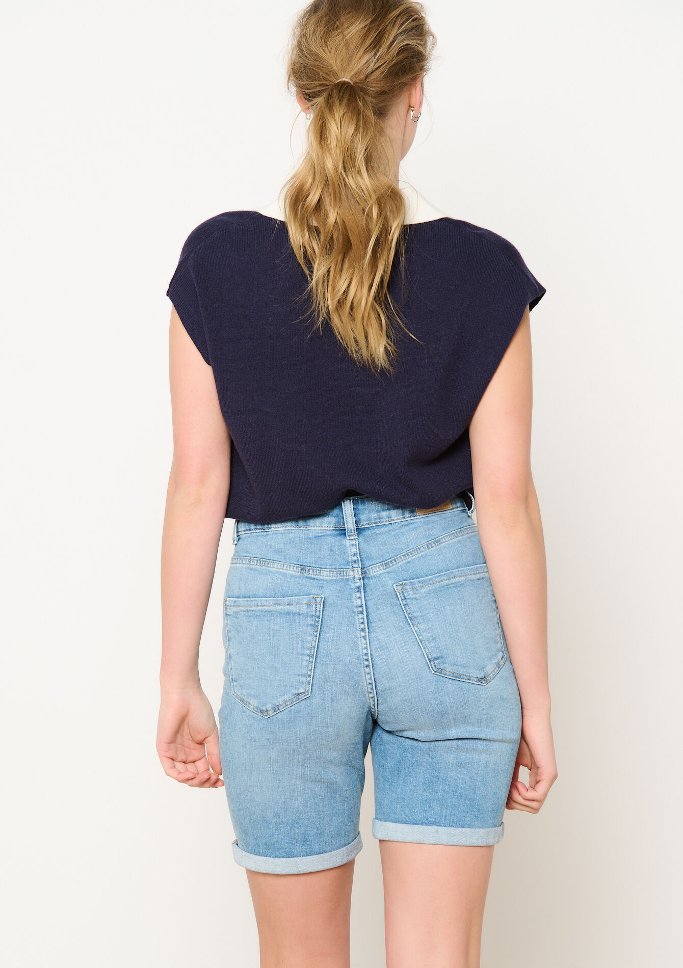 Denim shorts - BLUE BLEACHED - 22000575_0502