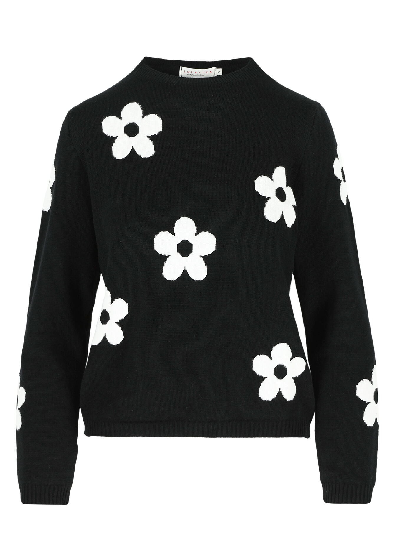 Pull avec fleurs, Pull avec fleurs - BLACK - 04006757_1119