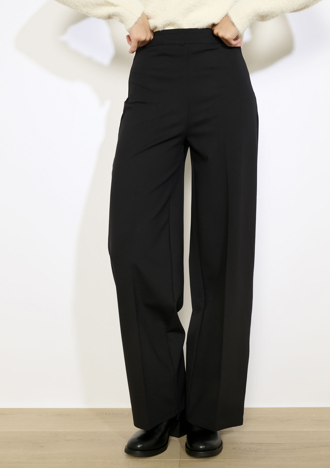 Pantalon évasé chic, Pantalon évasé chic - BLACK - 06601049_1119