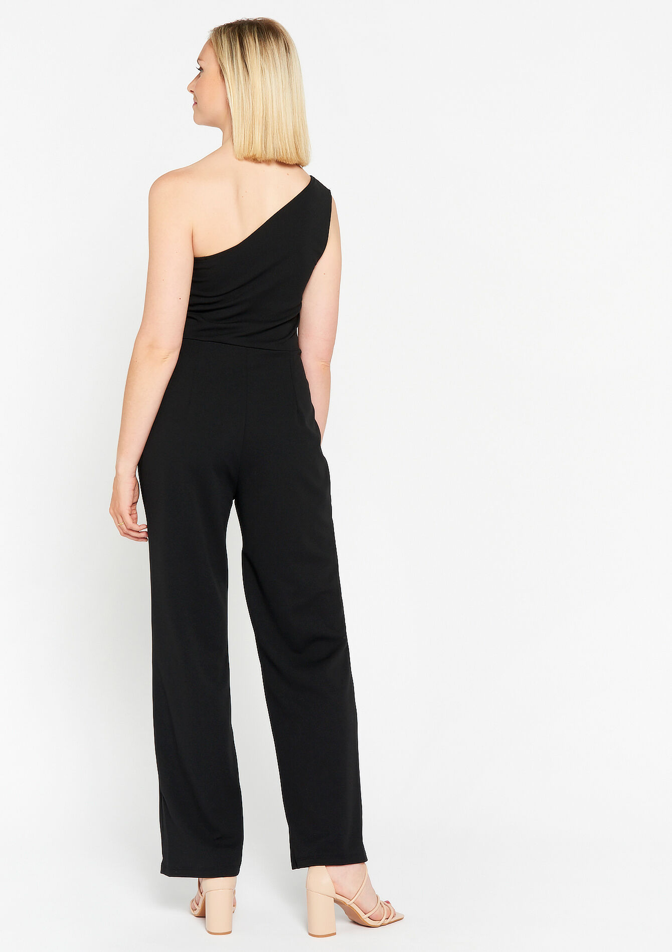 One-shoulder jumpsuit - BLACK - 06004399_1119