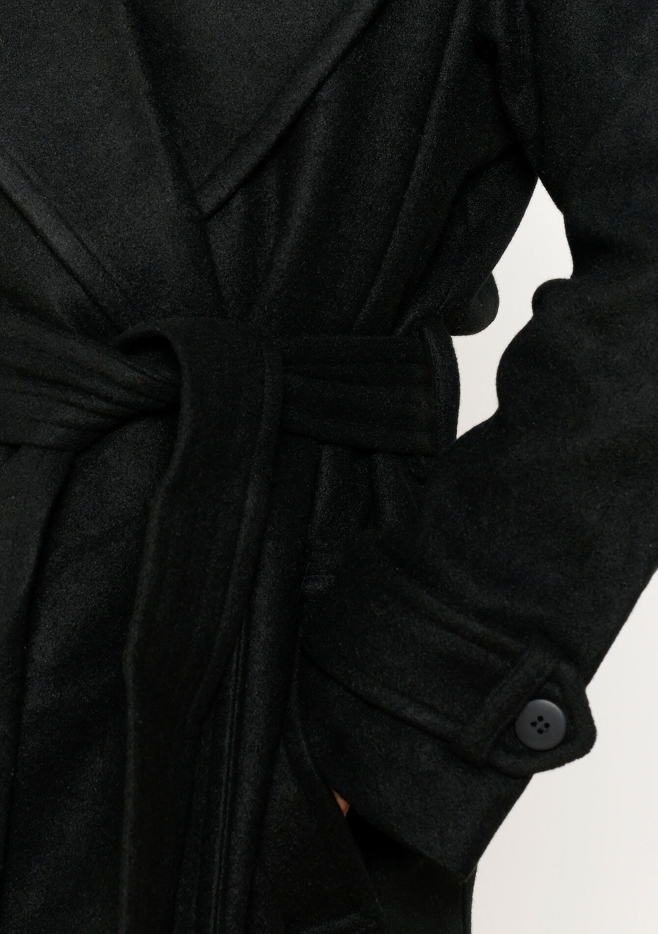 Halflange jas met riem, Halflange jas met riem - BLACK - 23000678_1119