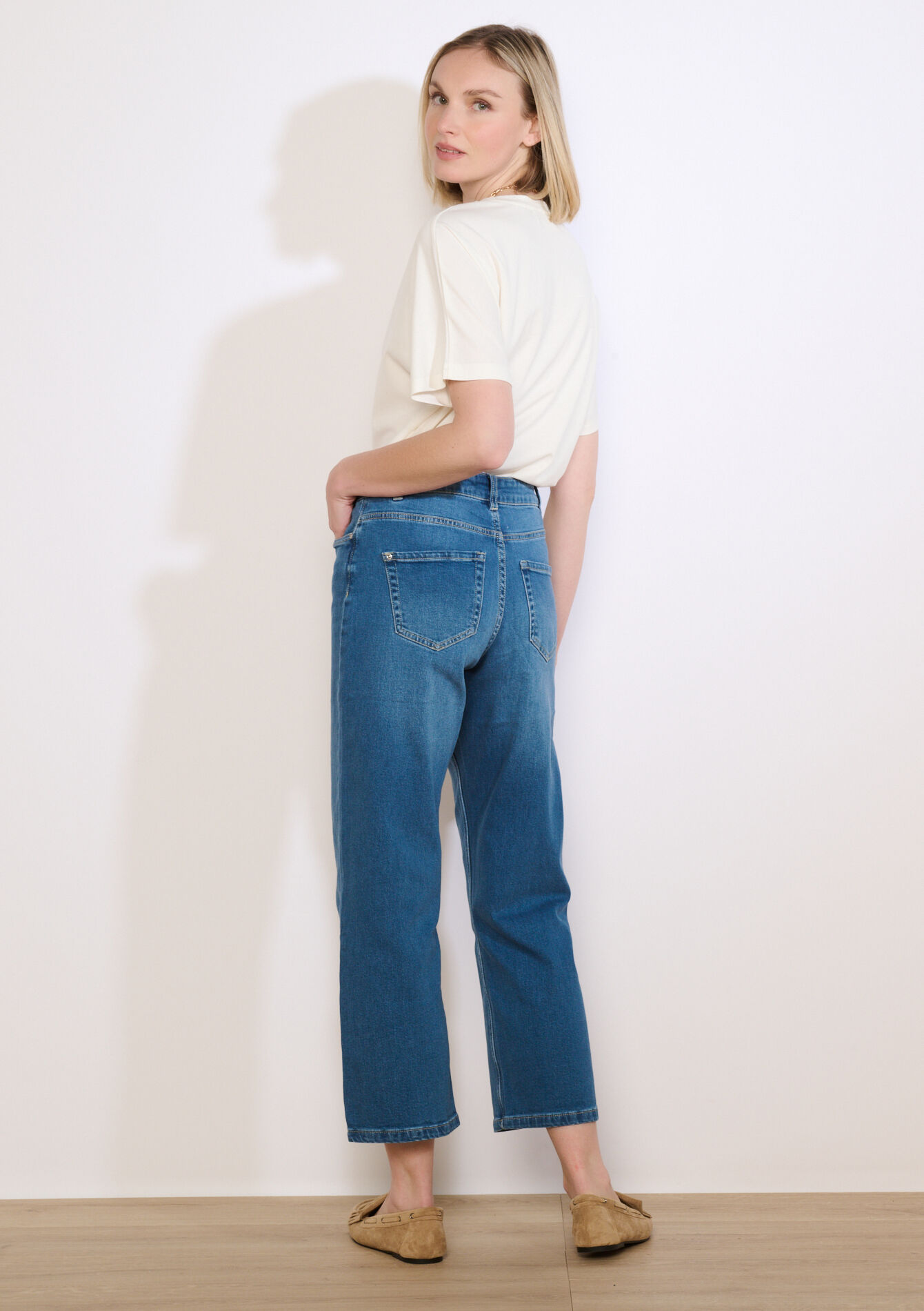 7/8 jeans met hoge taille - MEDIUM BLUE - 22000630_0500