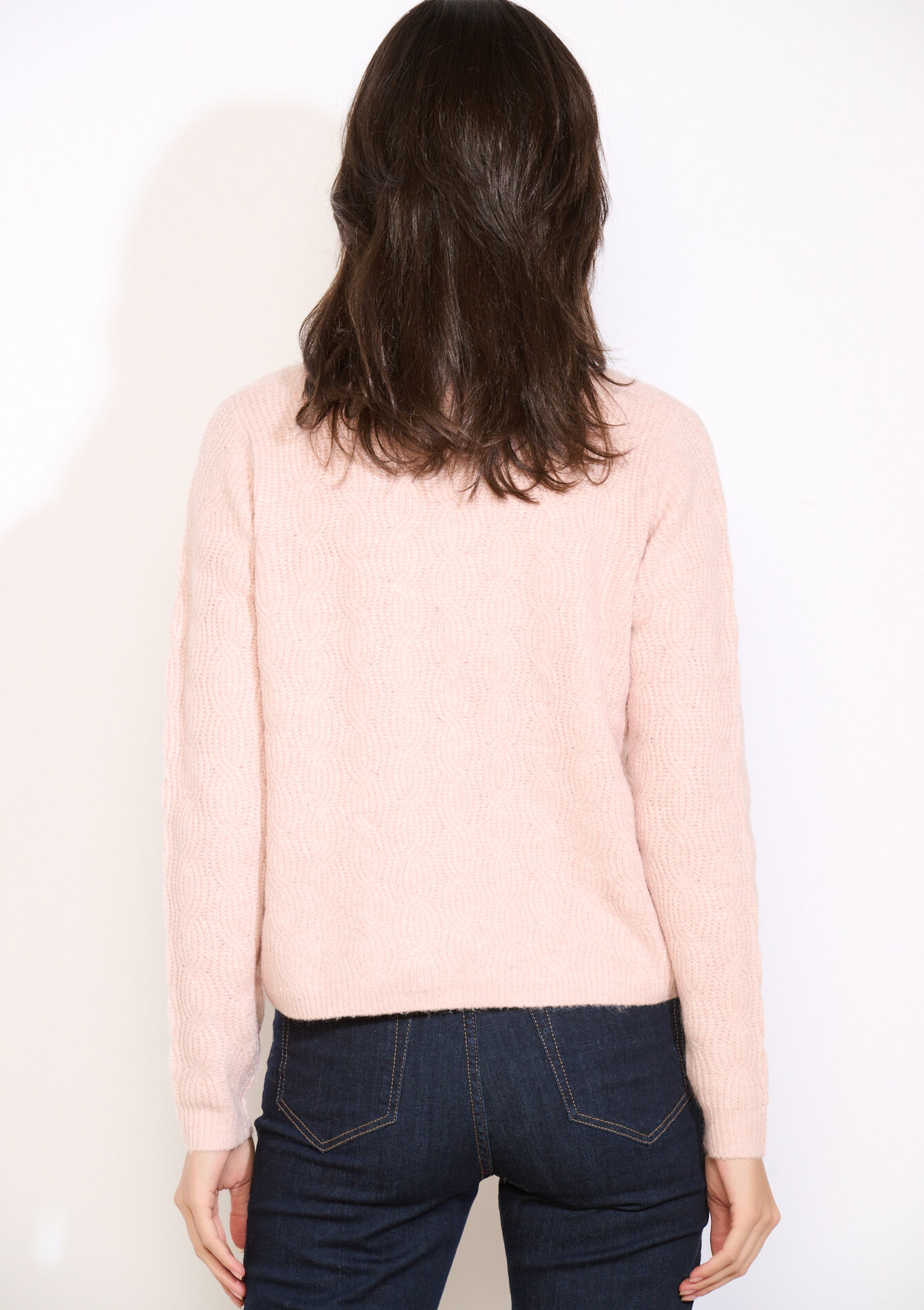 Zachte gebreide trui, Zachte gebreide trui - NUDE PINK - 04006938_1301