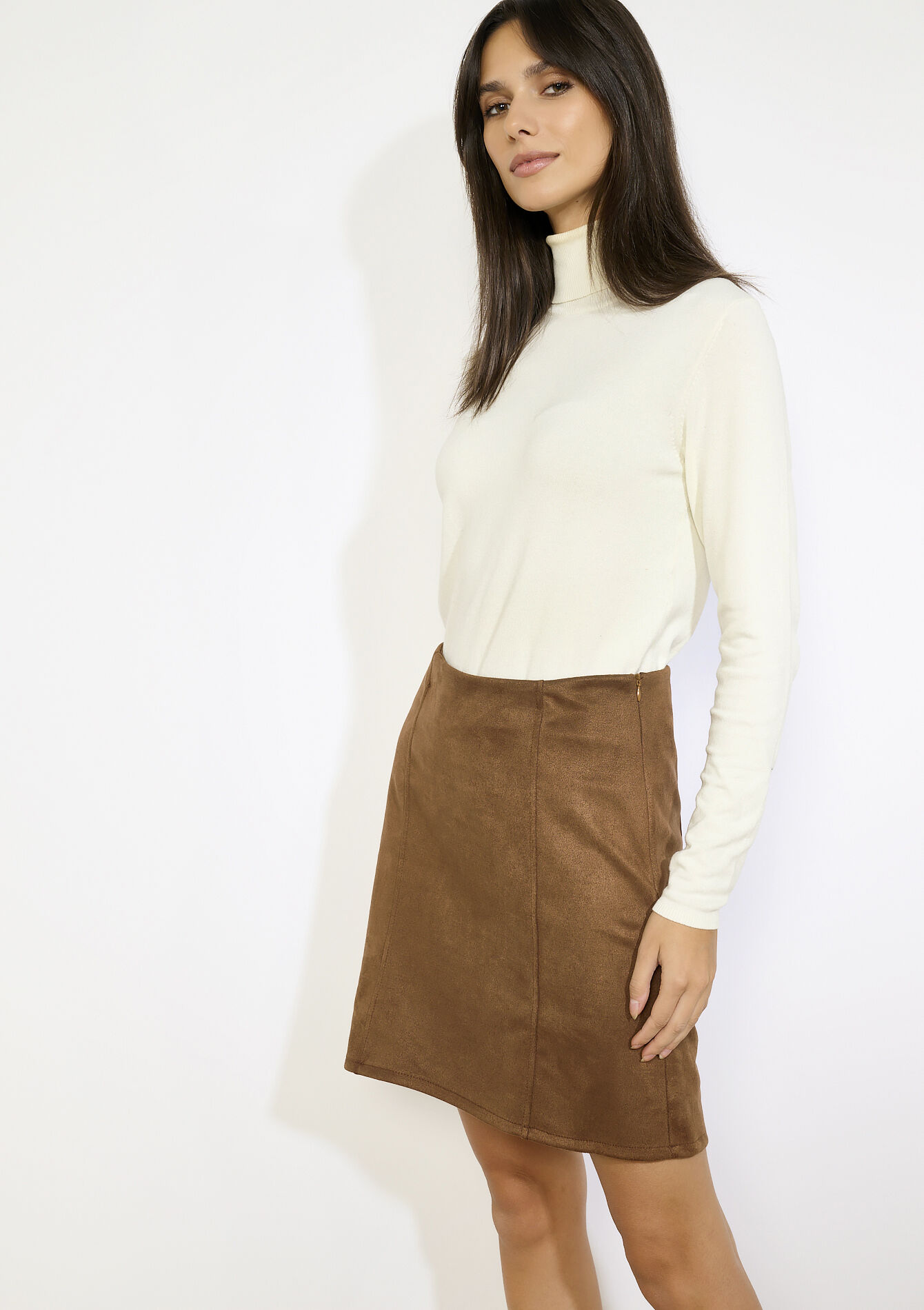 Suèdine minirok, Suèdine minirok - BROWN DARK CHOCOLATE - 07101420_3720