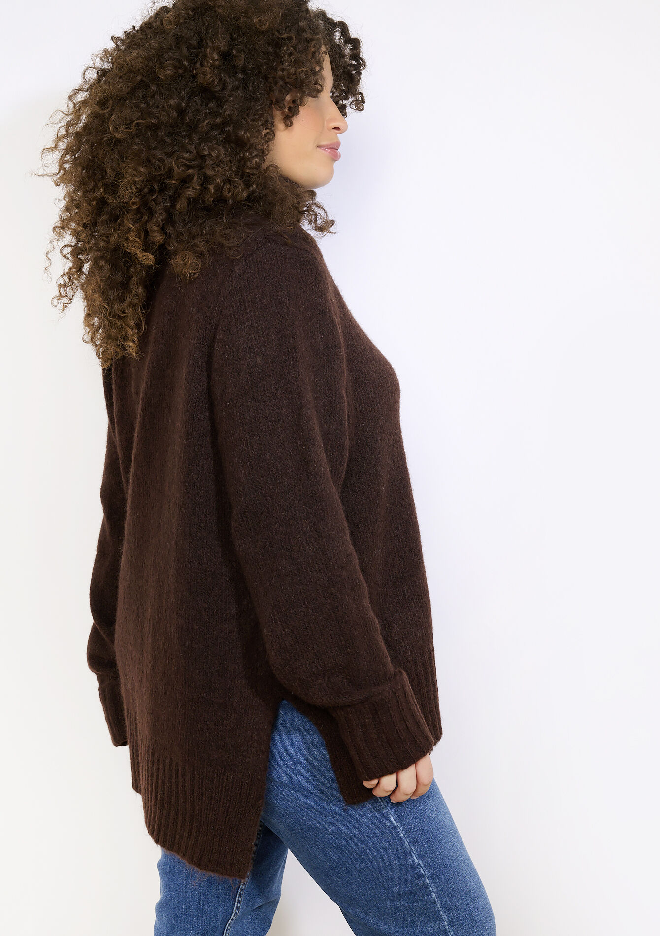 Oversized turtleneck knit, Oversized turtleneck knit - BROWN DARK CHOCOLATE - 04101309_3720