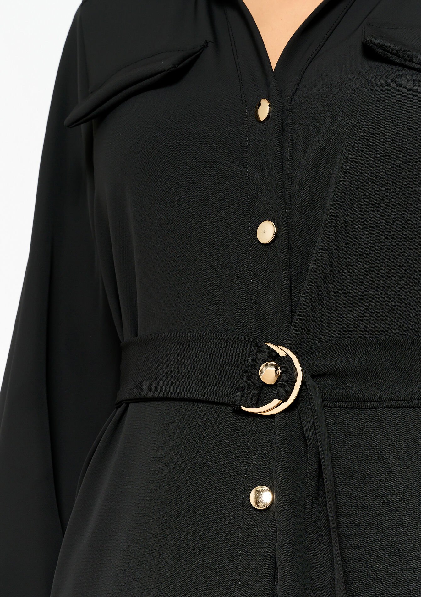 Hemdjurk met ceintuur, Hemdjurk met ceintuur - BLACK - 08602294_1119