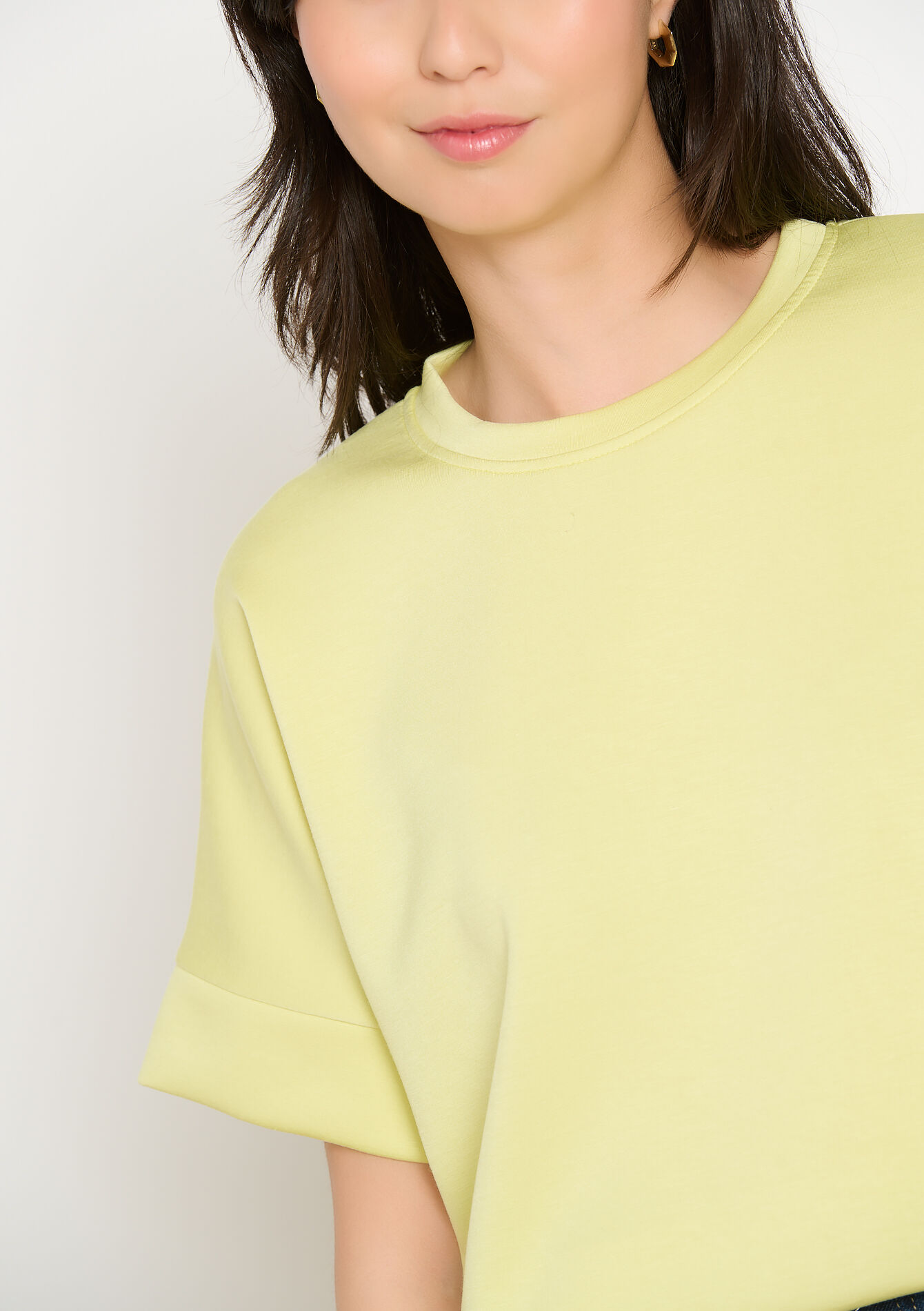 T-shirt in sweatstof, T-shirt in sweatstof - YELLOW PASTEL - 1127370
