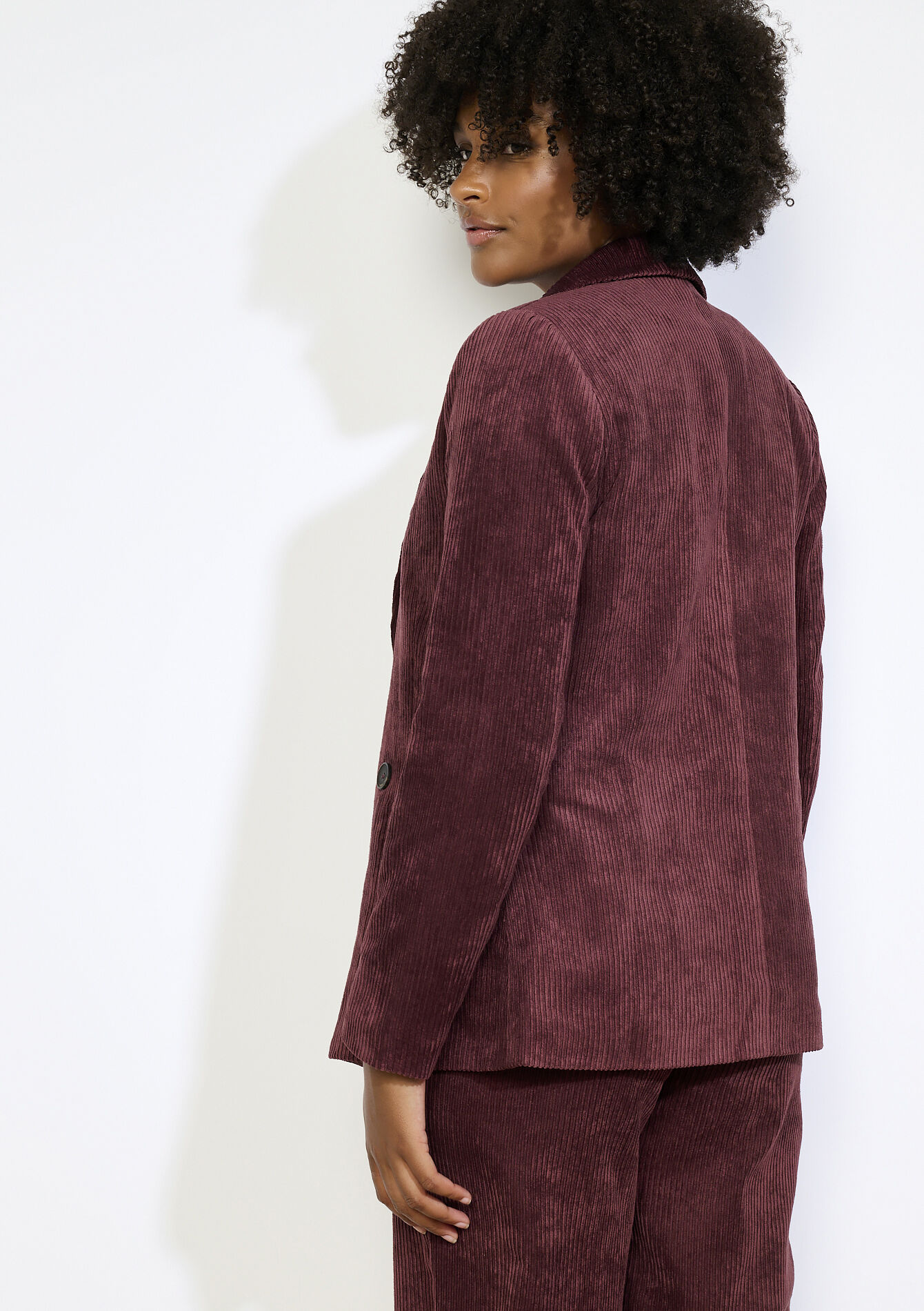 Getailleerde corduroy blazer, Getailleerde corduroy blazer - AUBERGINE - 09101112_1537