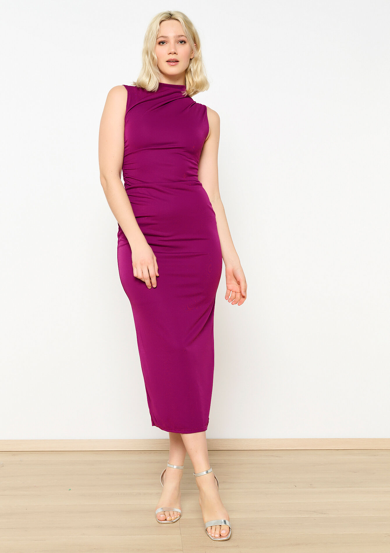 Jersey bodycon dress, Jersey bodycon dress - AUBERGINE - 08103530_1537