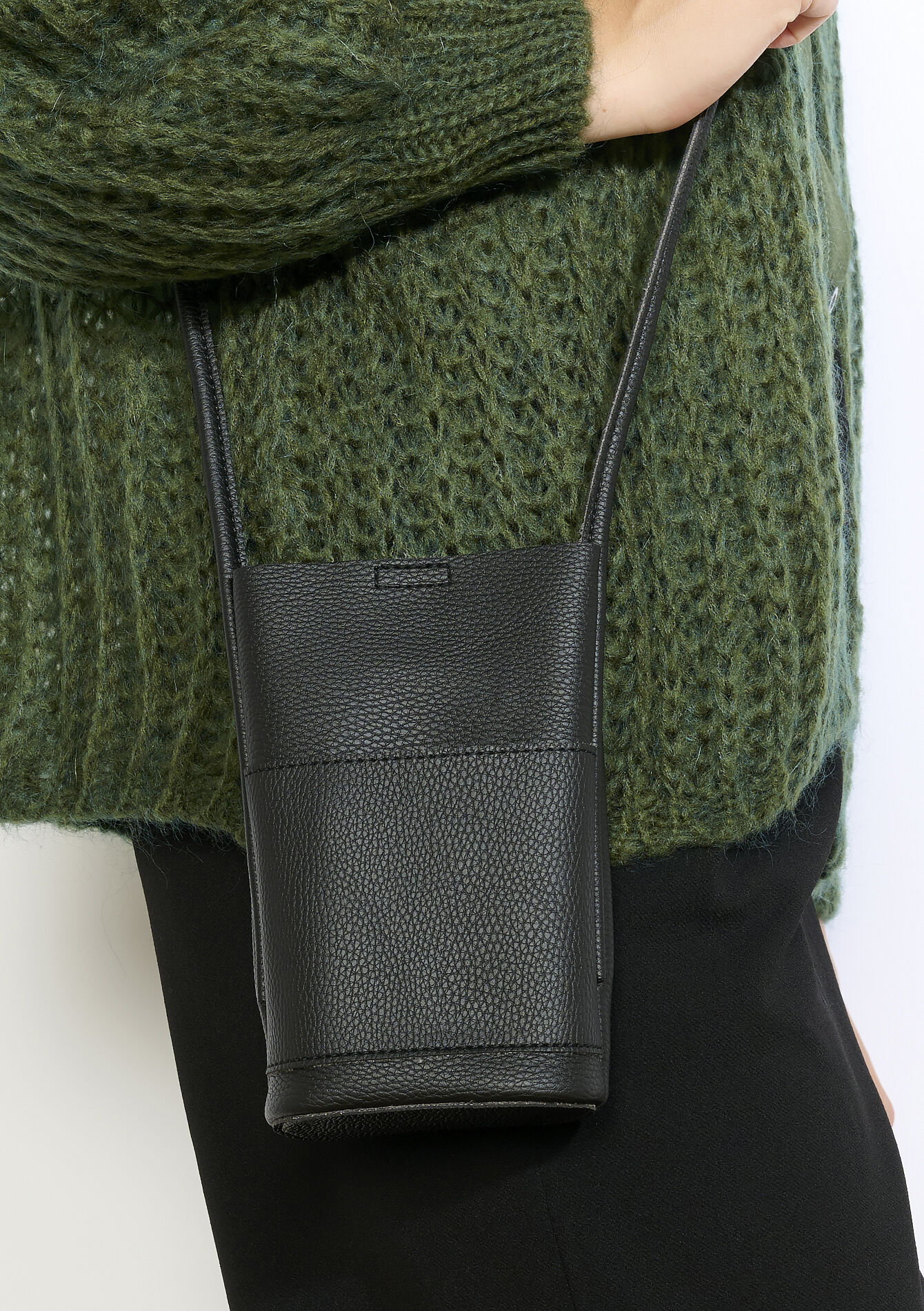 Mini bucket bag van imitatieleer, Mini bucket bag van imitatieleer - BLACK - 14001930_1119