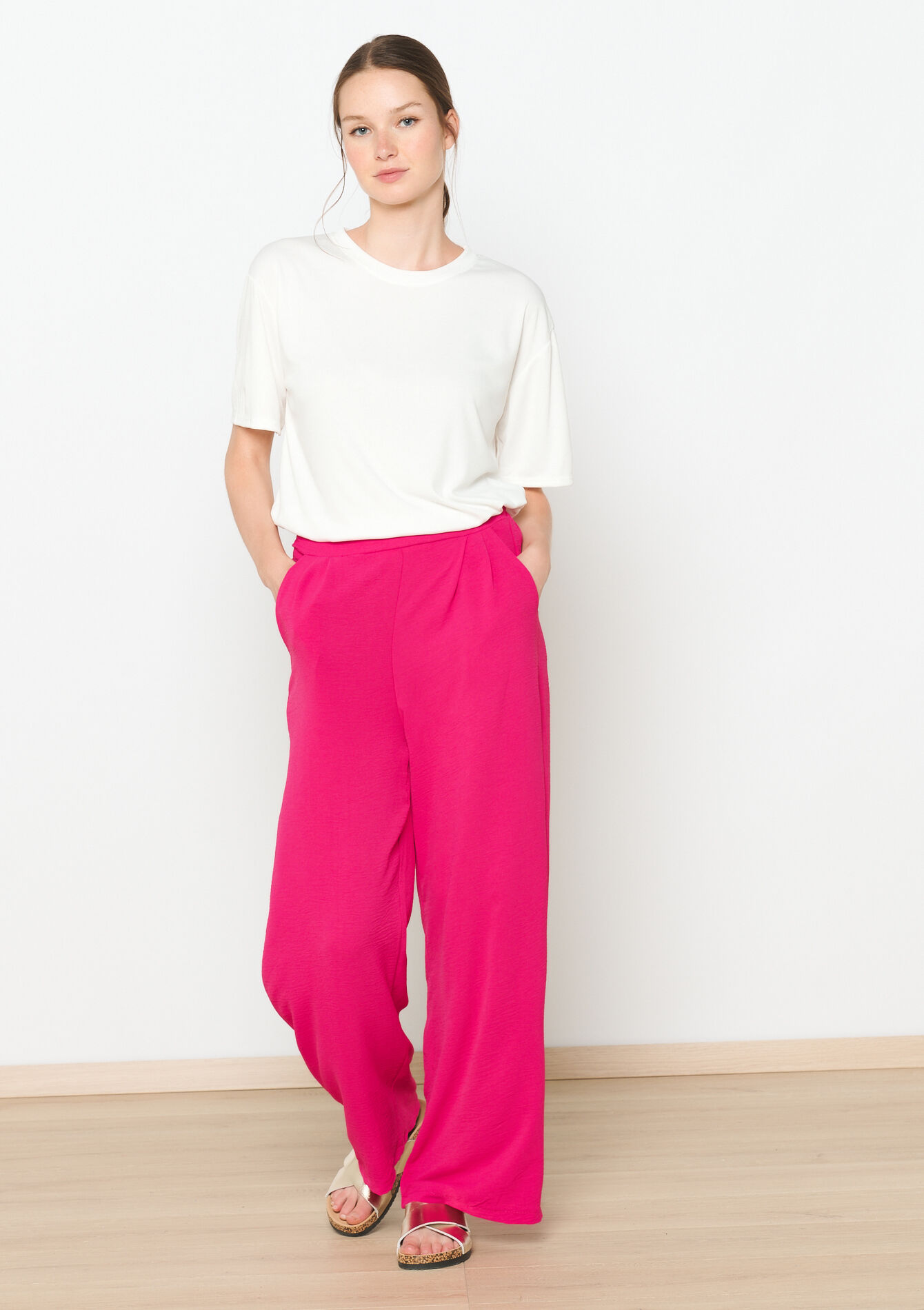 Basic oversized T-shirt, Basic oversized T-shirt - OPTICAL WHITE - 02301628_1019