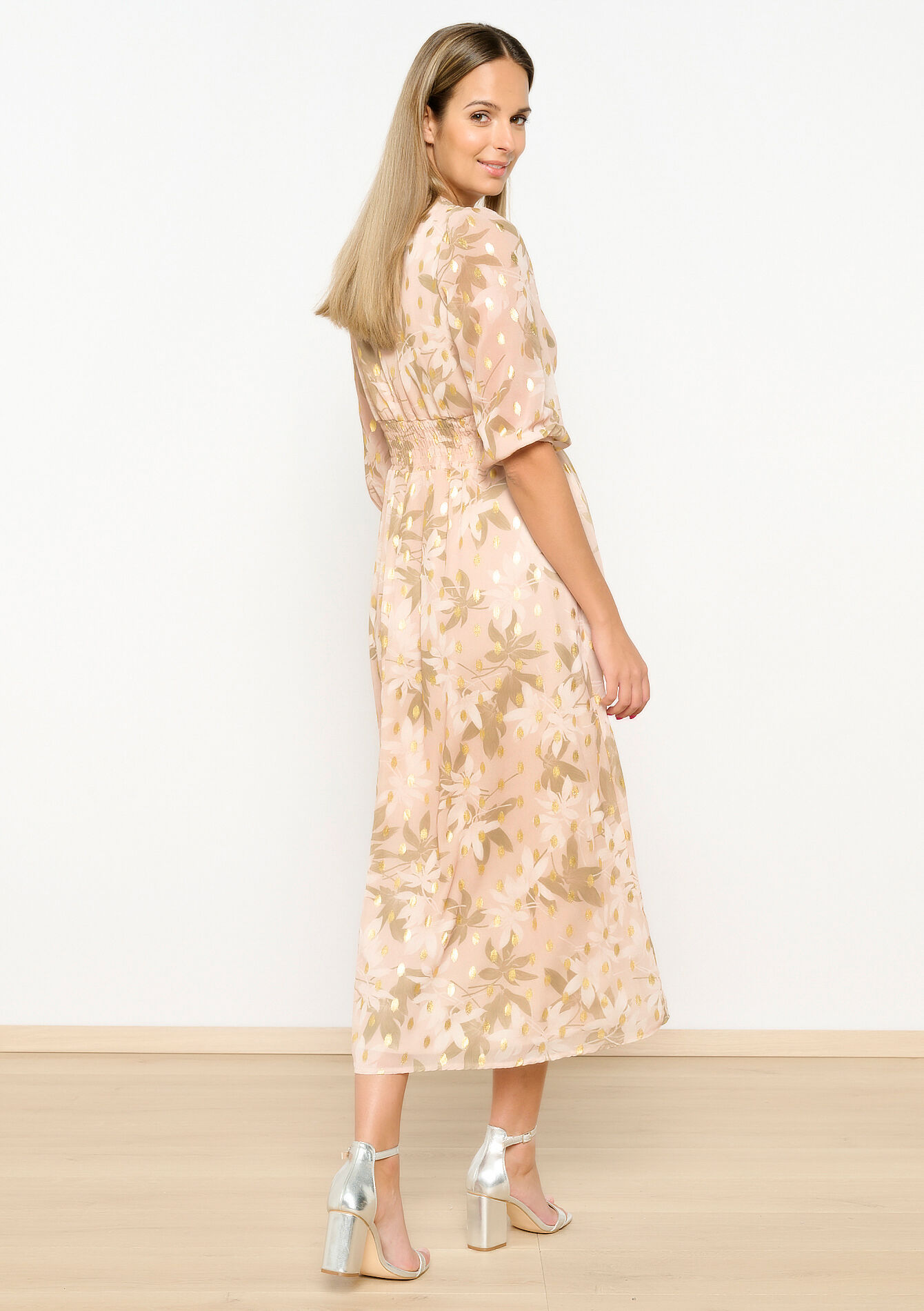 Robe longue avec marquage en flex, Robe longue avec marquage en flex - LT BEIGE - 08602290_2527