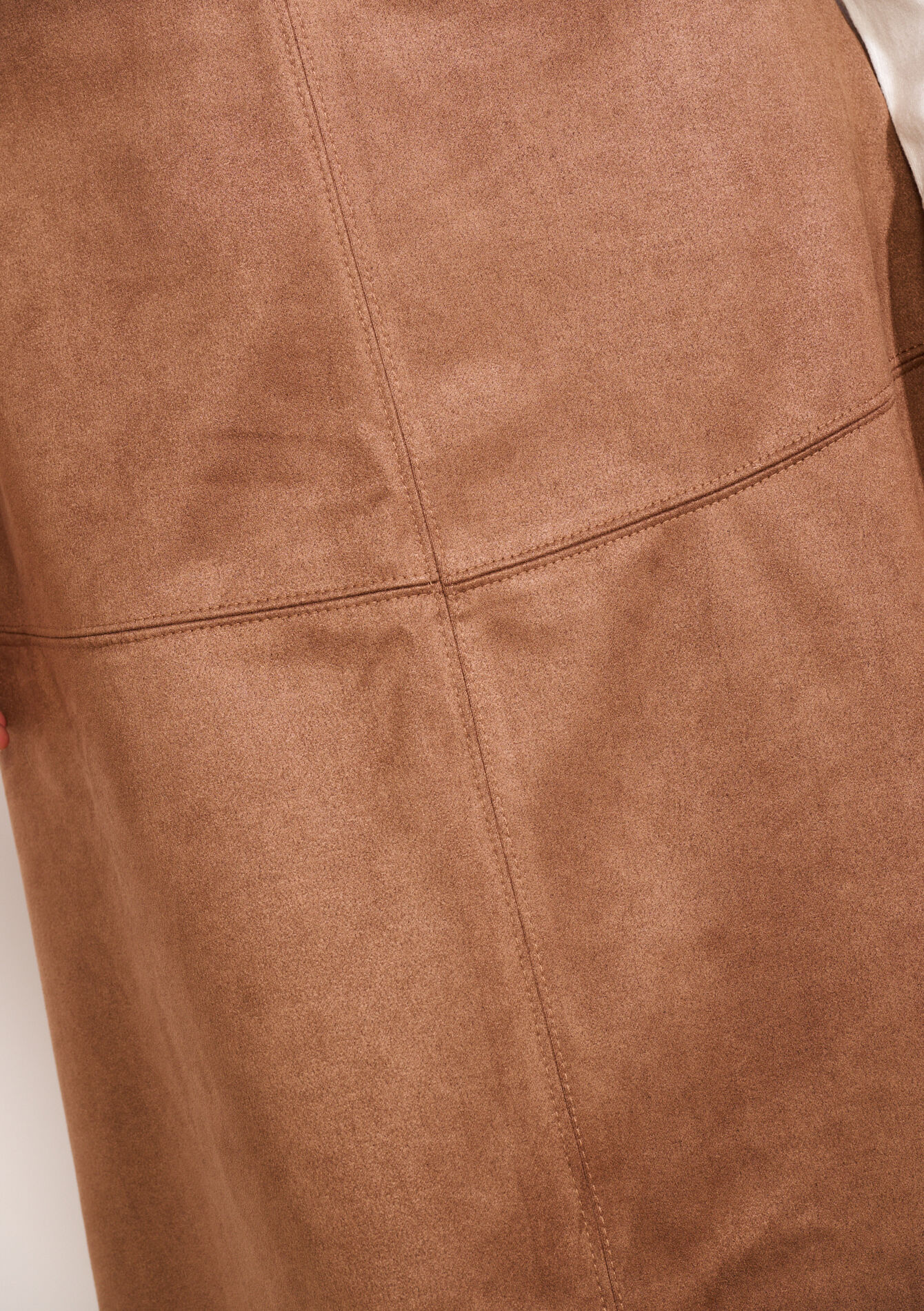 Midi-rok met suèdelook, Midi-rok met suèdelook - CARAMEL - 07101407_1953