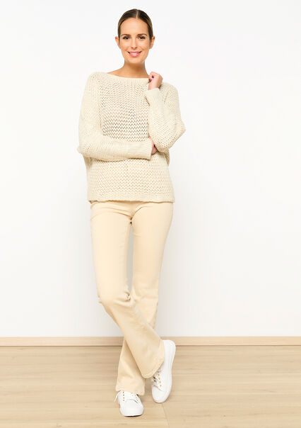 Open-knit pullover - OFFWHITE - 04006452_1001