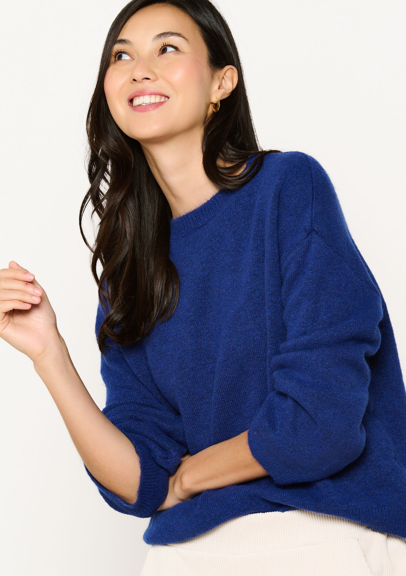 Trui met afhangende mouwen, Trui met afhangende mouwen - ELECTRIC BLUE - 1119531