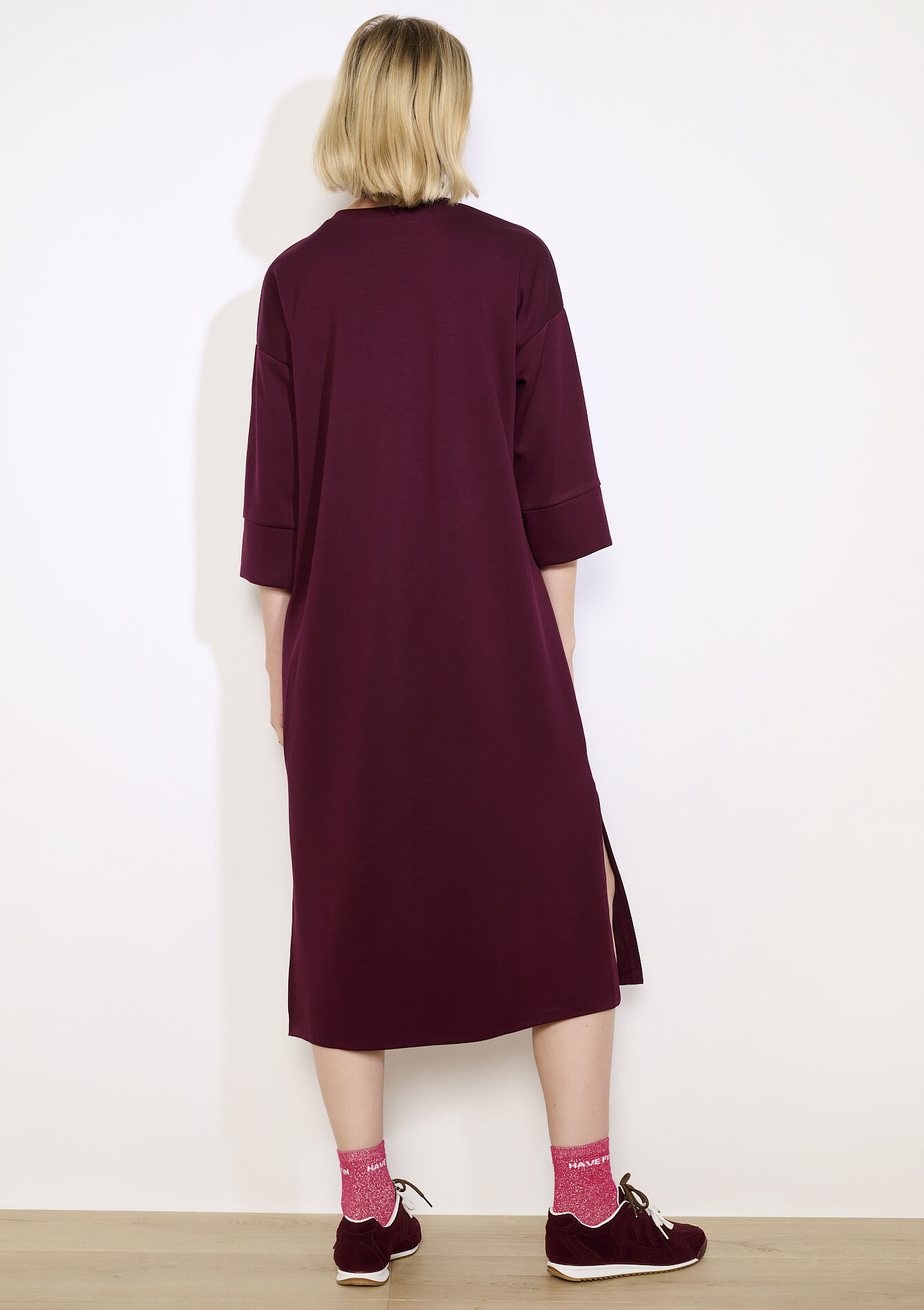 Casual sweaterjurk, Casual sweaterjurk - AUBERGINE - 08104389_1537