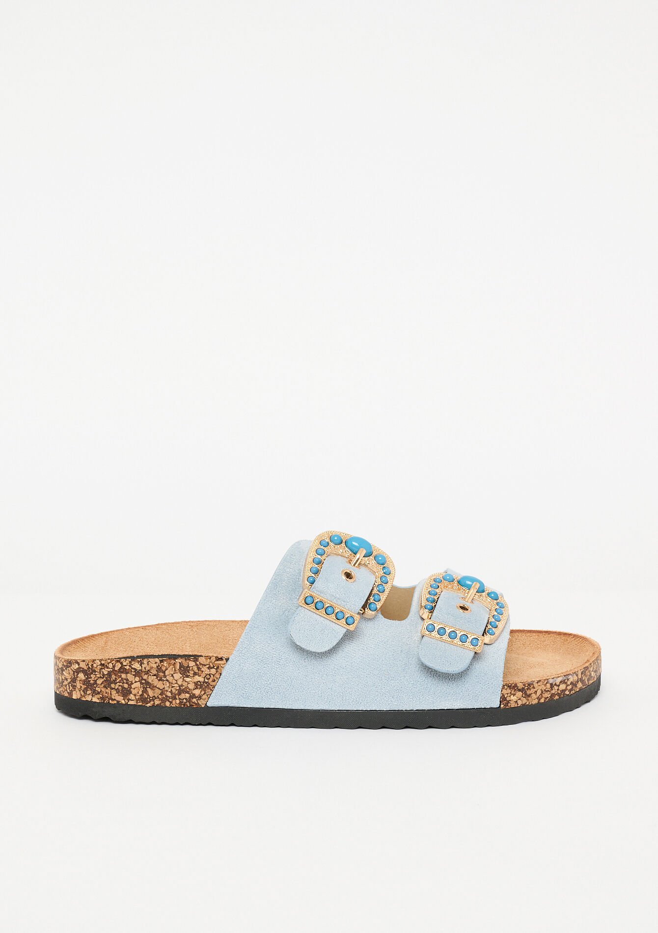 Studded buckle sandals - BLUE PASTEL - 13000856_3003