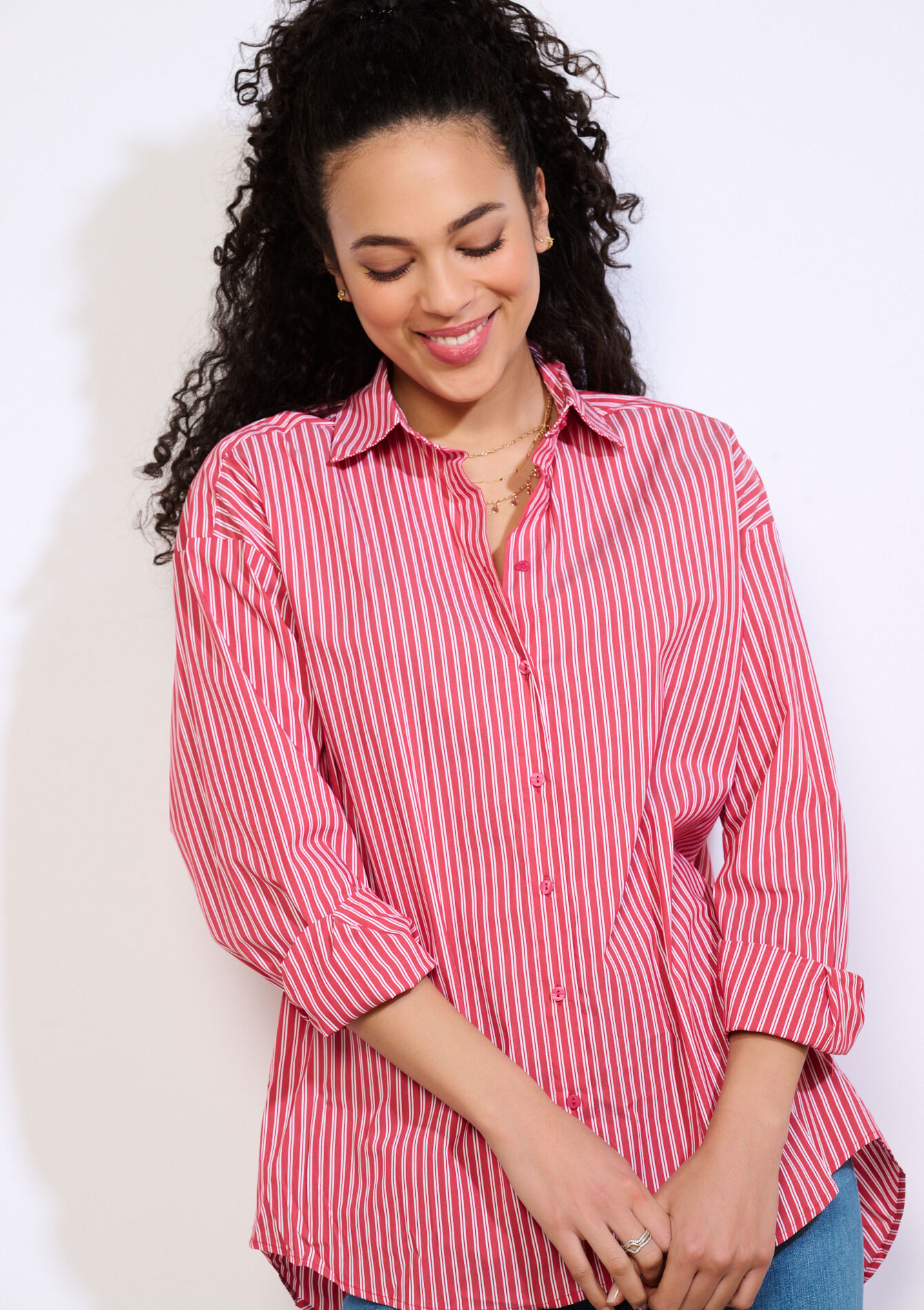 Gestreept katoenen hemd - RED PAPRIKA - 05703031_1293