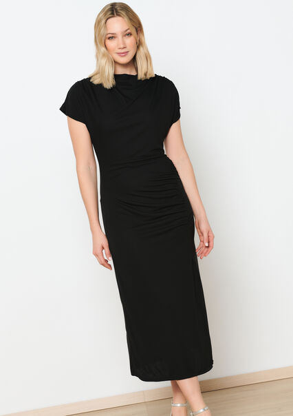 Gedrapeerde Bodycon jurk - BLACK - 08602310_1119