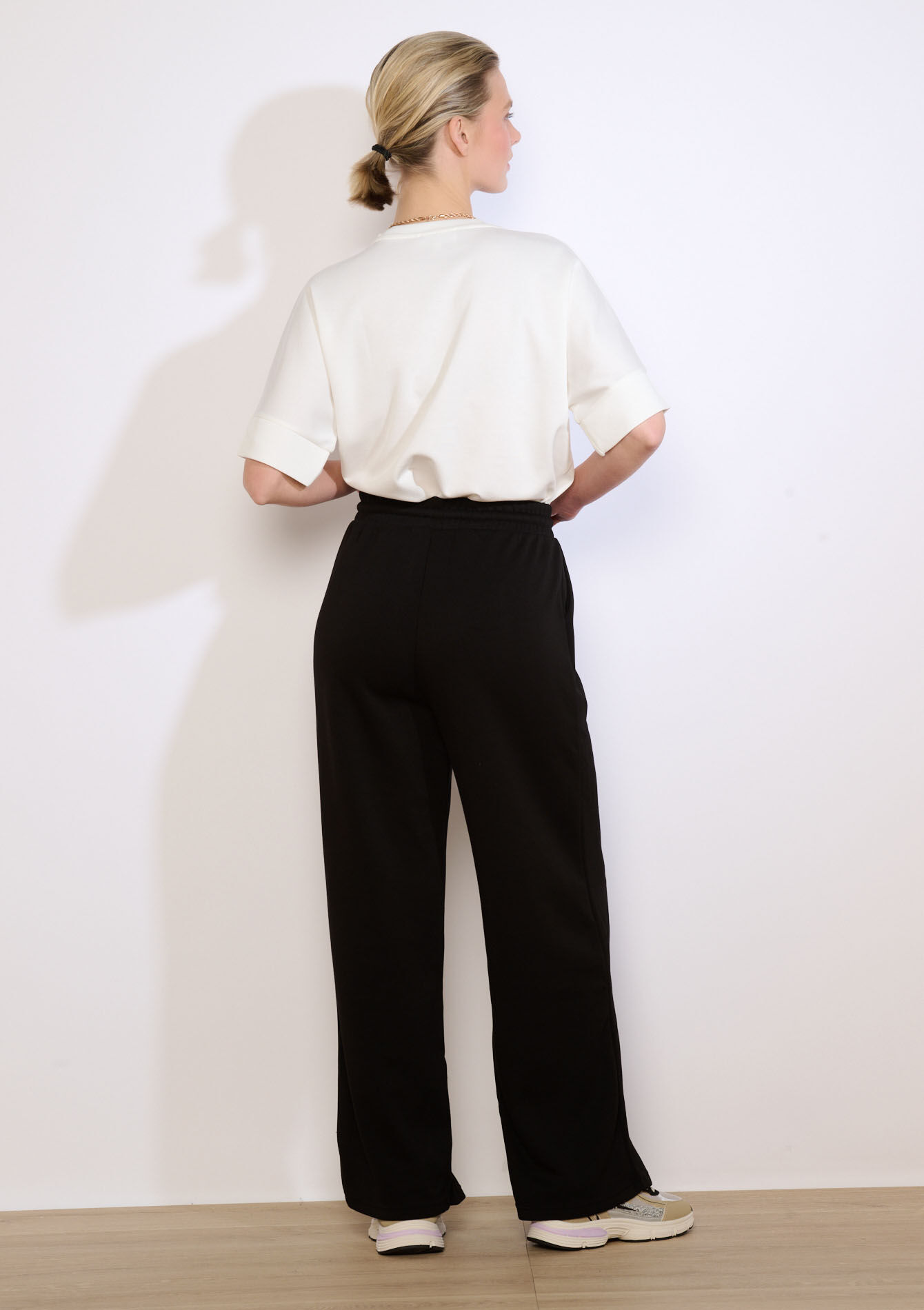 Wijde joggingbroek van modal - BLACK - 15100405_1119