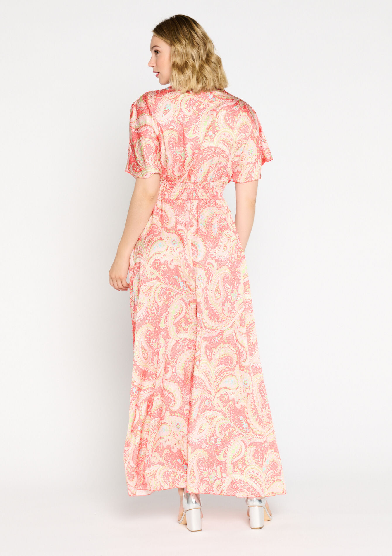 Robe longue à imprimé Paisley, Robe longue à imprimé Paisley - CORAL BRIGHT - 08602141_2007