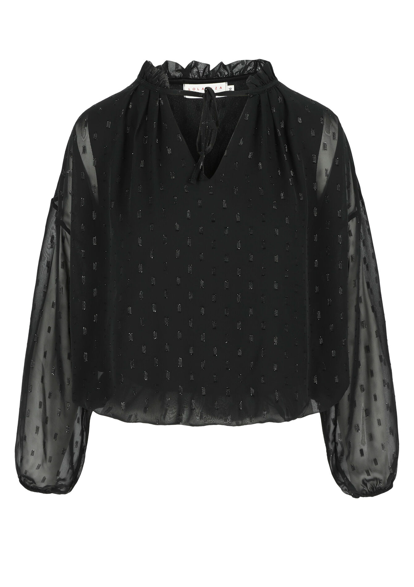 Blouse with voile, Blouse with voile - BLACK - 05702398_1119