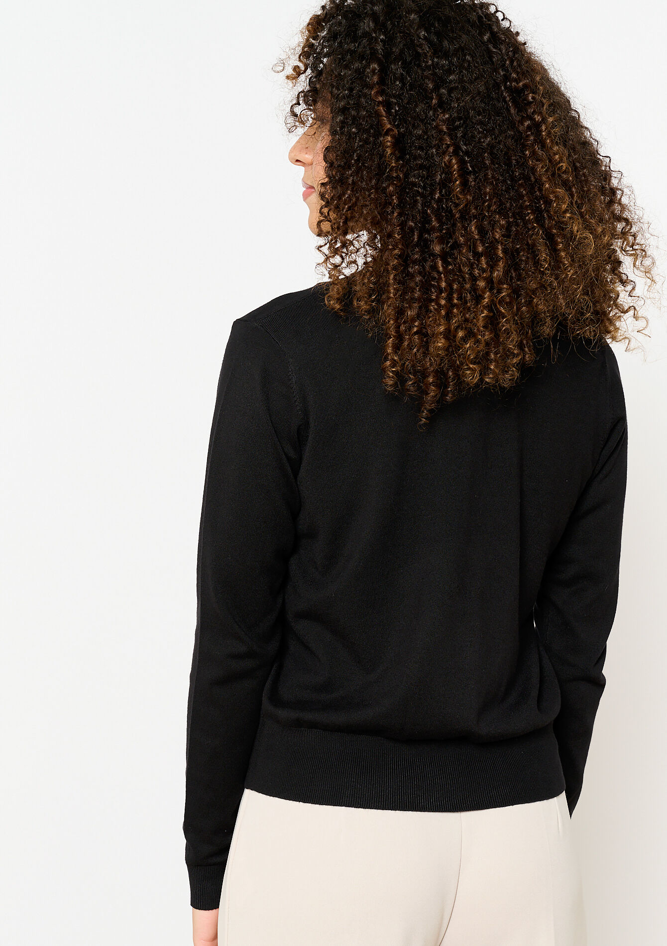 Cardigan met ronde hals, Cardigan met ronde hals - BLACK - 04101232_1119