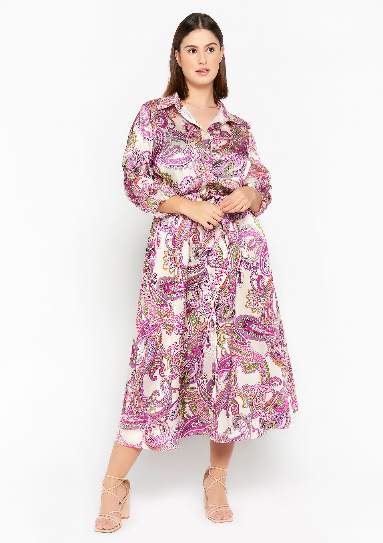 Shirt dress with paisley print, Shirt dress with paisley print - VIOLINE - 08601900_2576