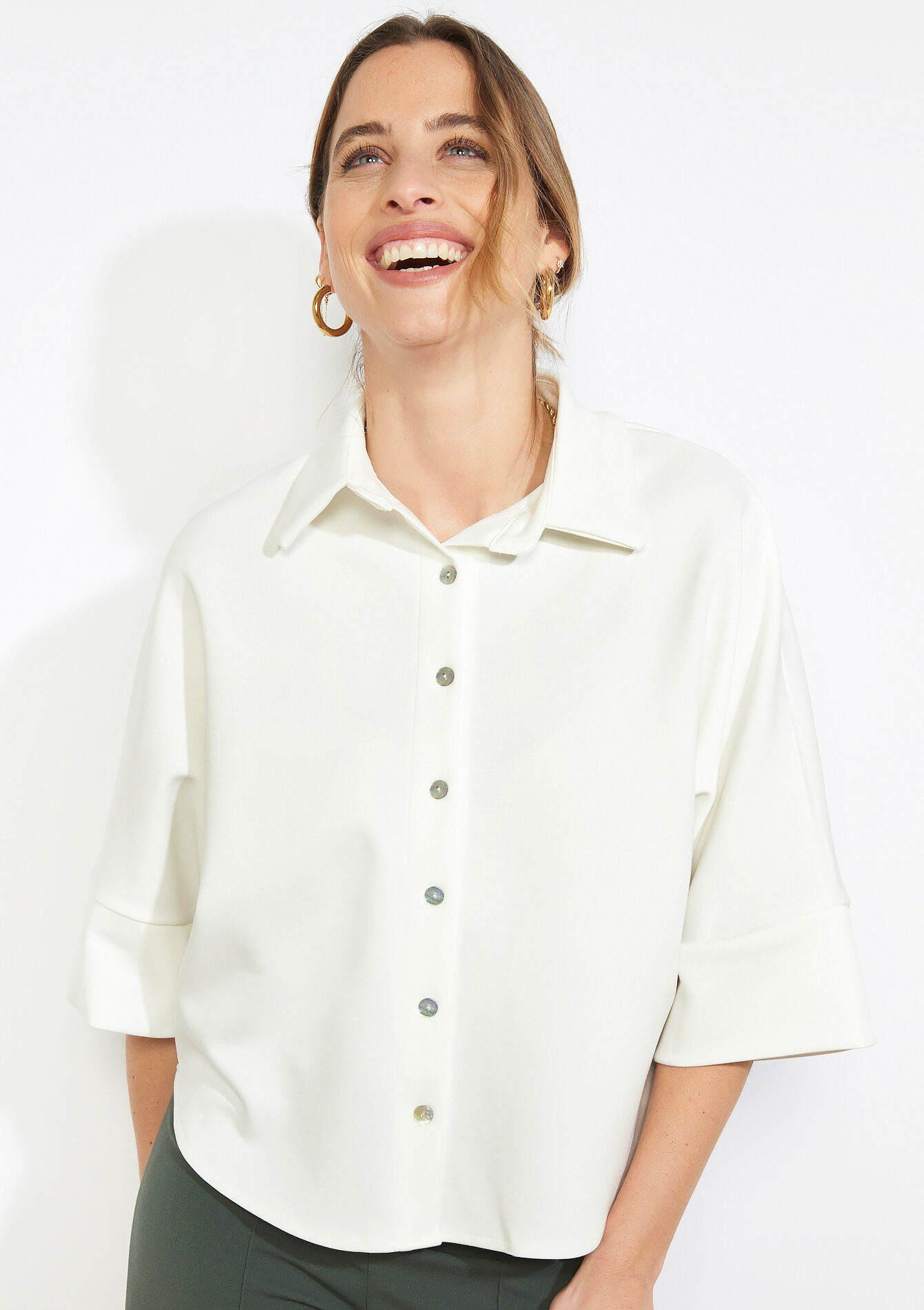 Buttoned fluid shirt - OFFWHITE - 02301996