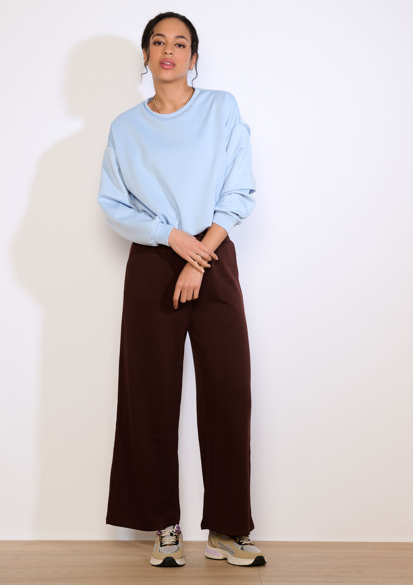 Oversized sweatshirt - BLUE PASTEL - 15100427_3003