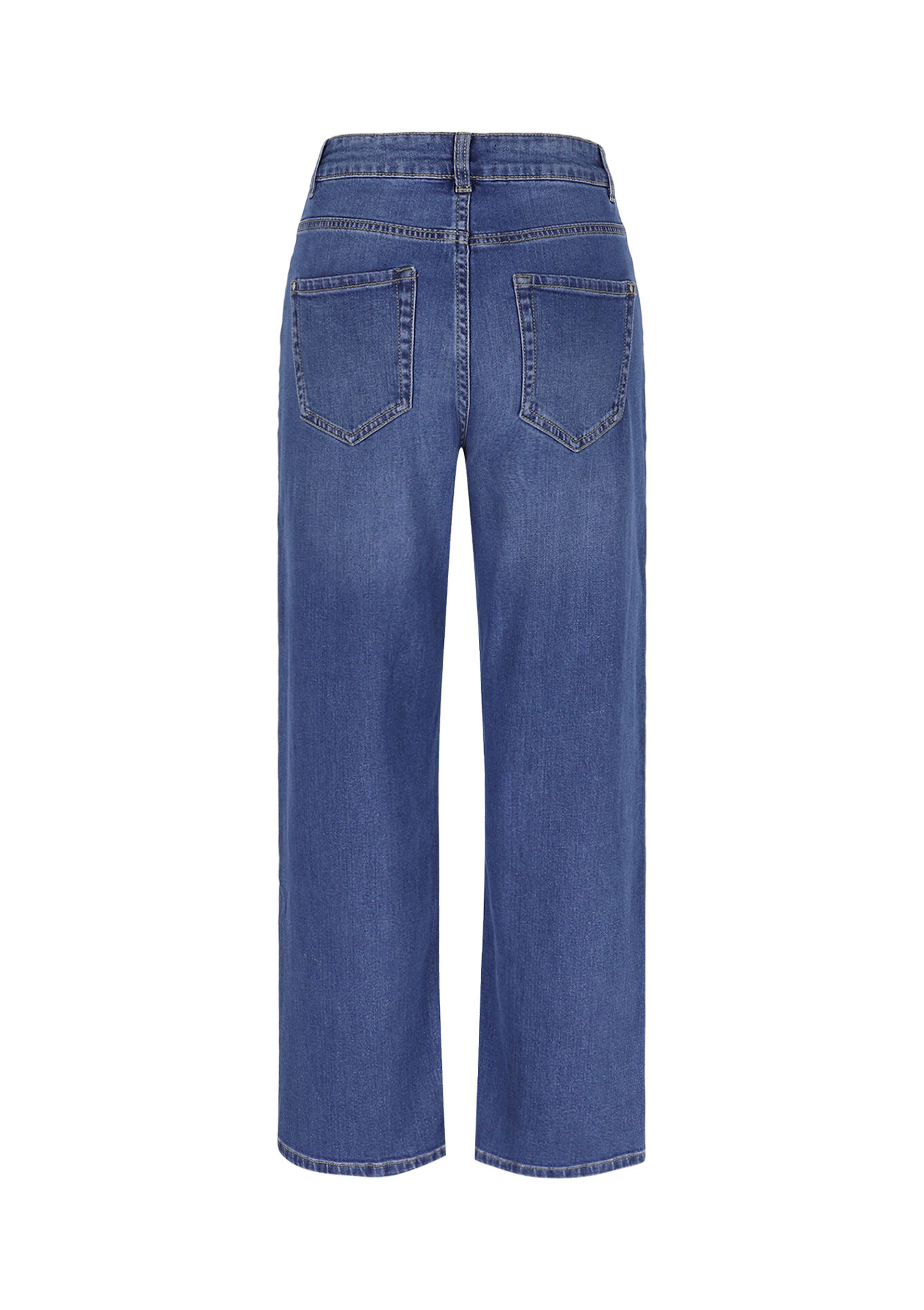 High waist wide leg jeans, High waist wide leg jeans - MEDIUM BLUE - 22000590_0500