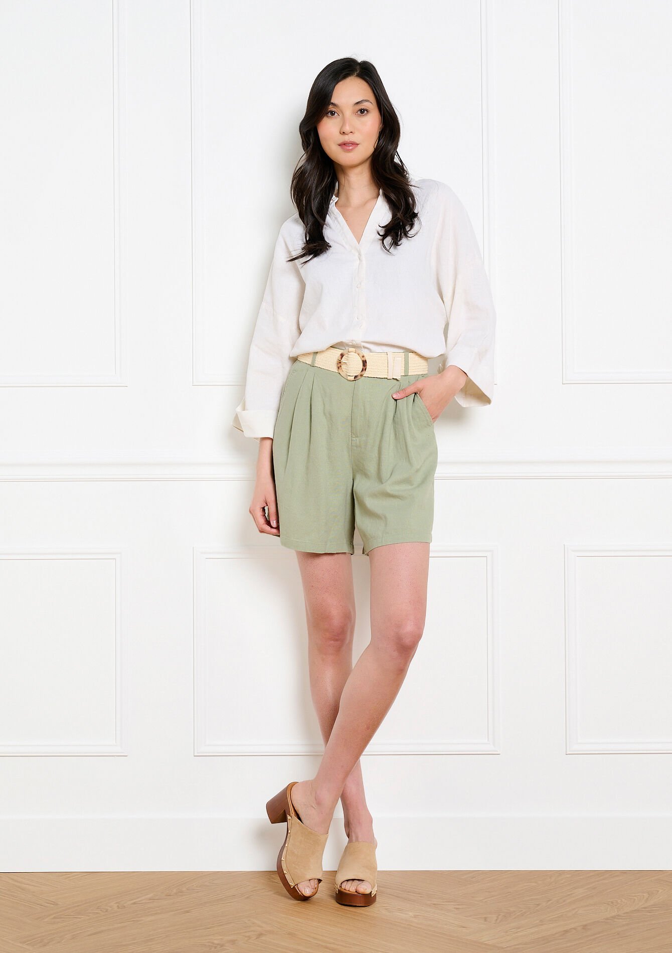 Short fluide ceinturé, Short fluide ceinturé, , hi-res